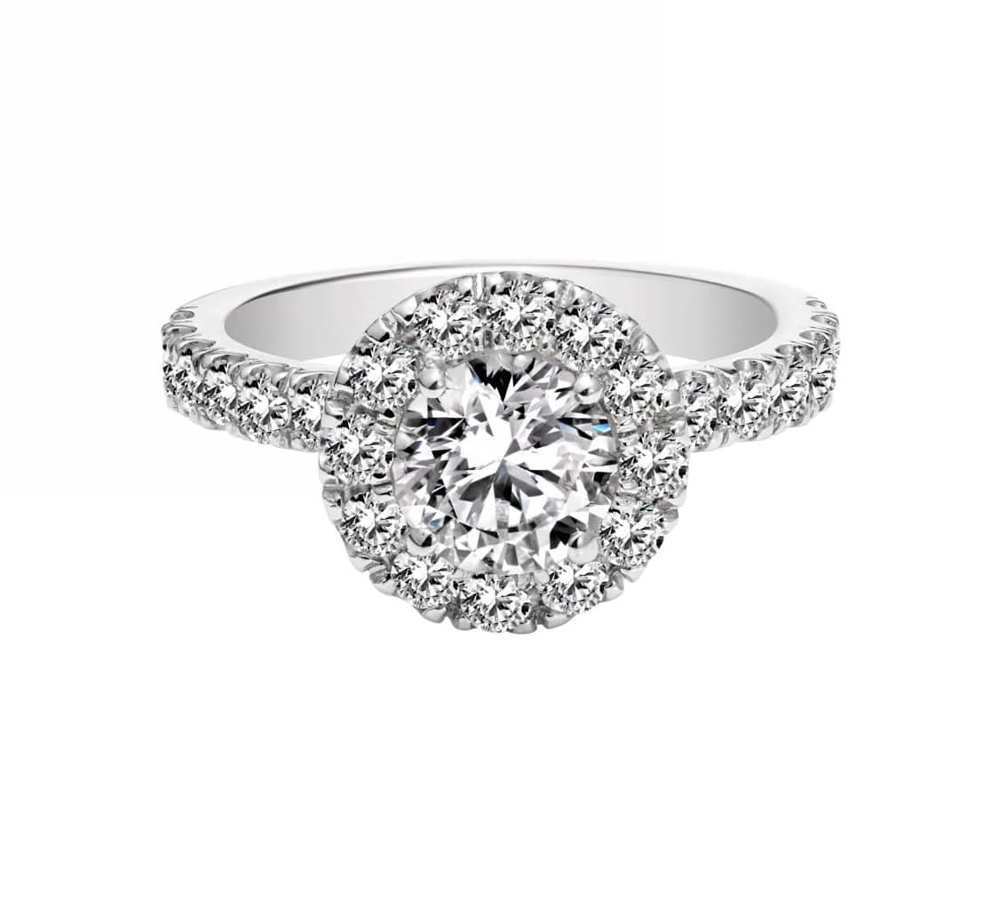 Halo Engagement Ring white gold