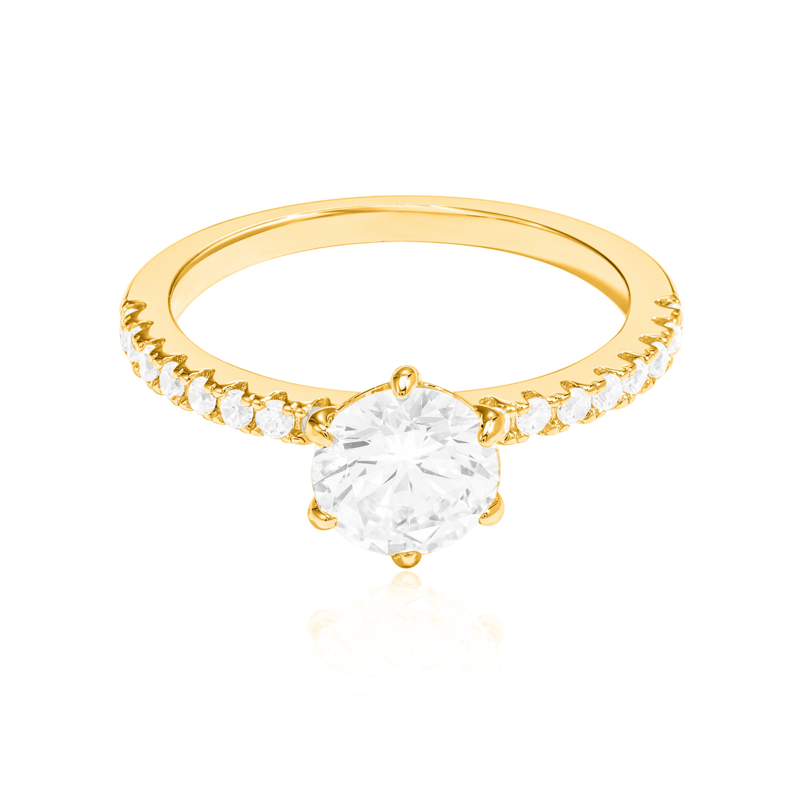 Solitaire ring 18k yellow gold