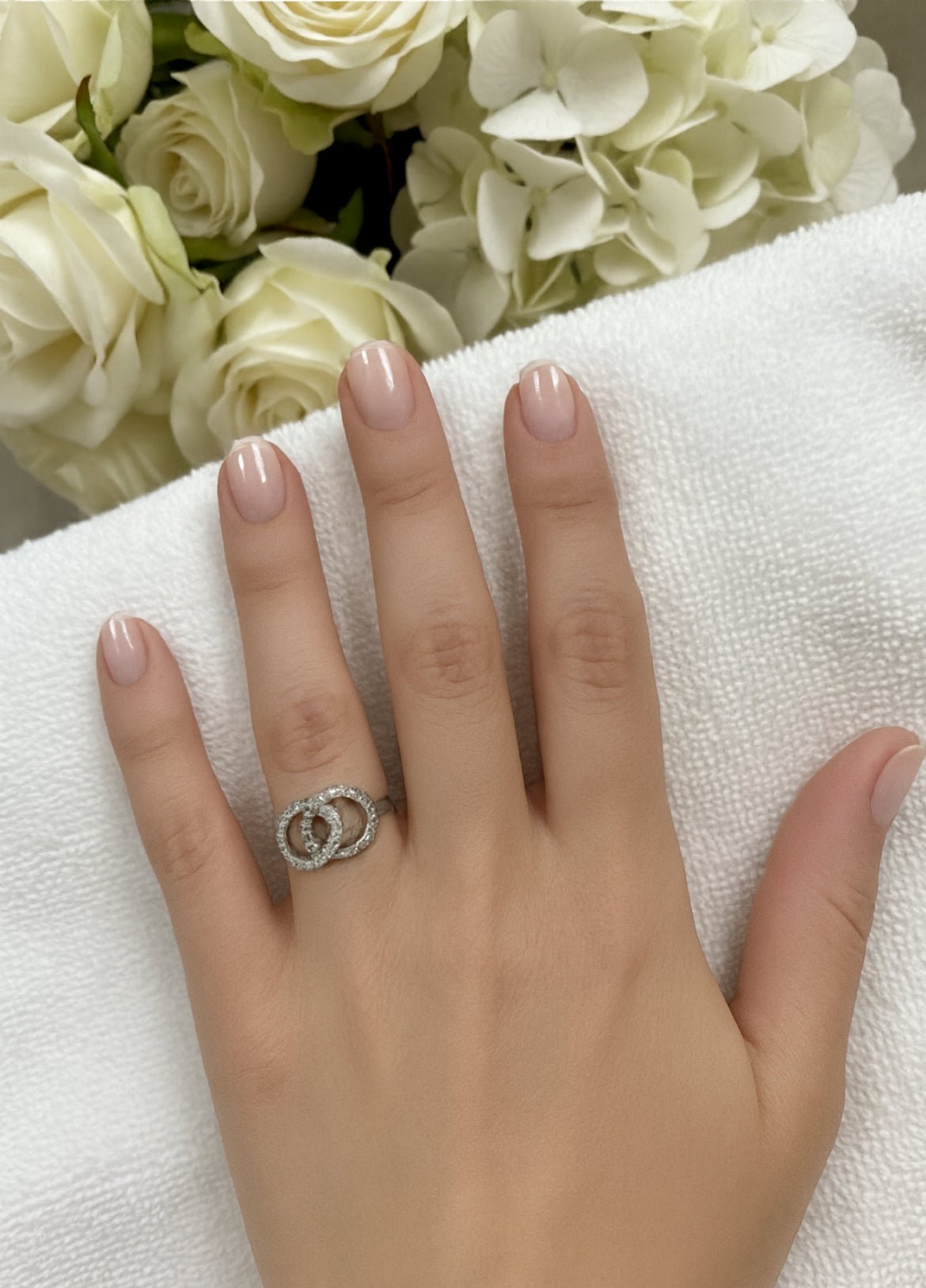 The InfinityXinfinity Ring/18K White Gold Vermeil & Cubic Zirconia - InfinityXInfinity