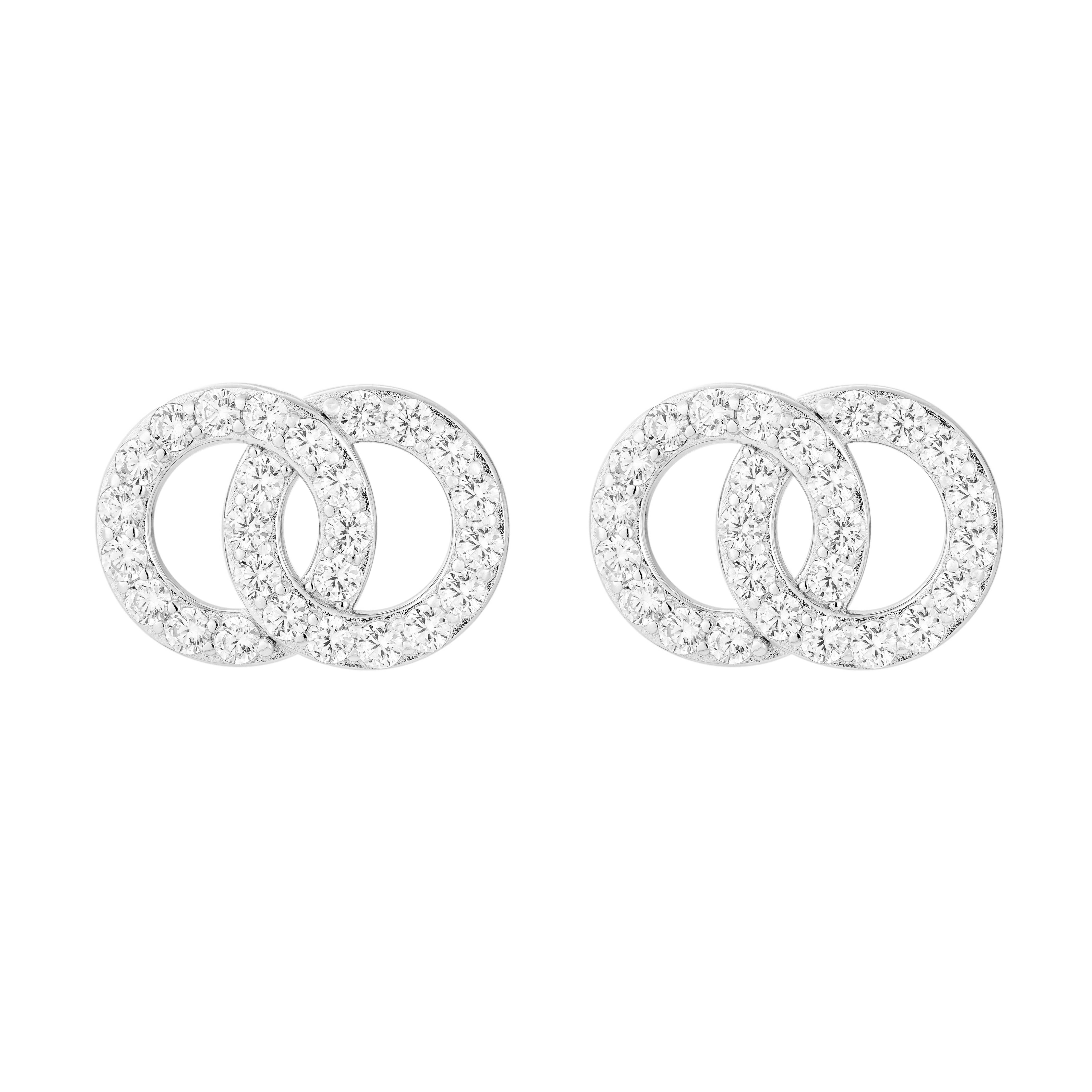 Double circle stud earrings