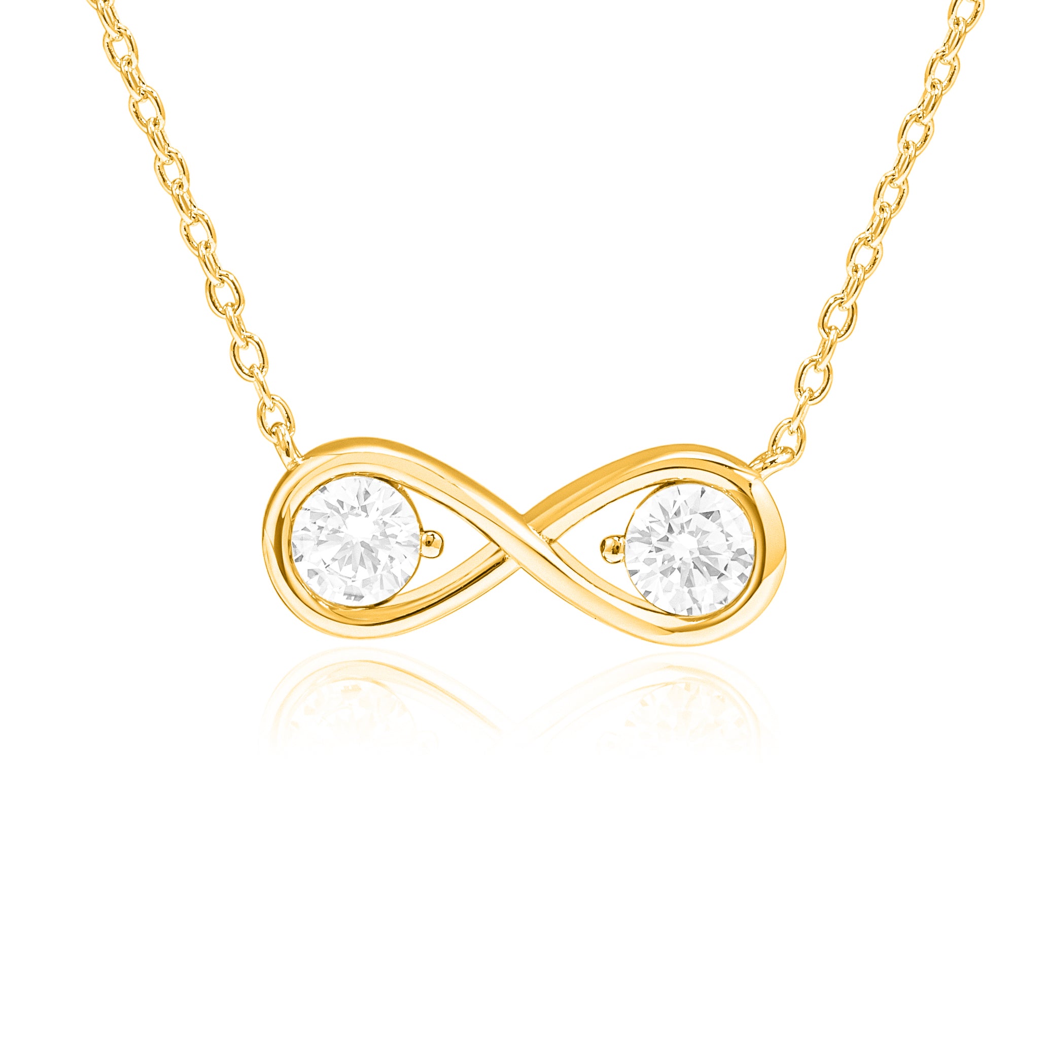 Infinity necklace in 18k yellow gold