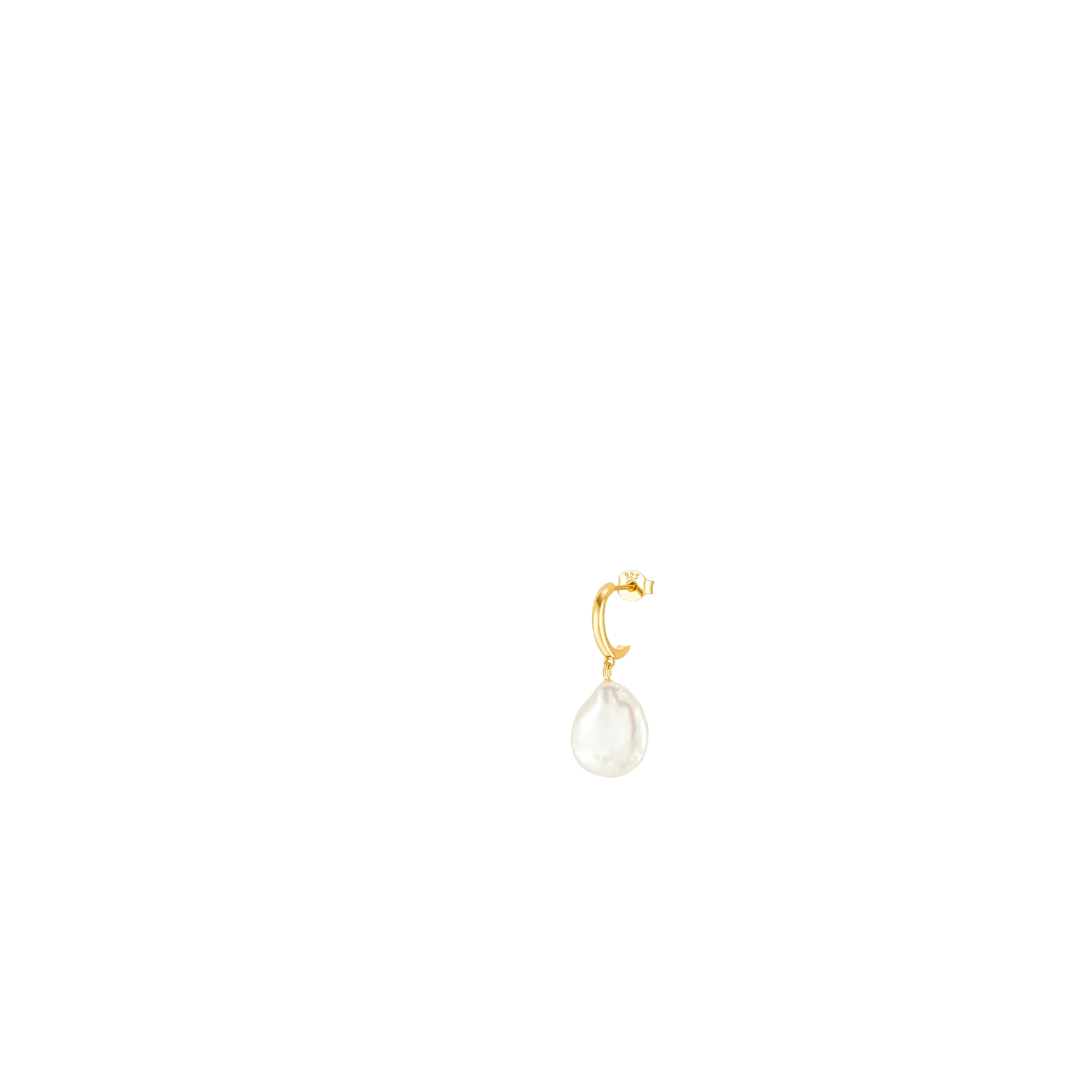 Baroque Pearl Earrings/18K Yellow Gold Vermeil & Baroque Pearl