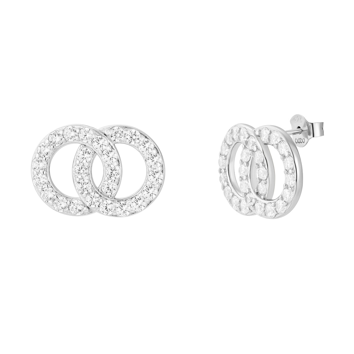 Forever Earrings XL 18K White Gold Vermeil & Cubic Zirconia