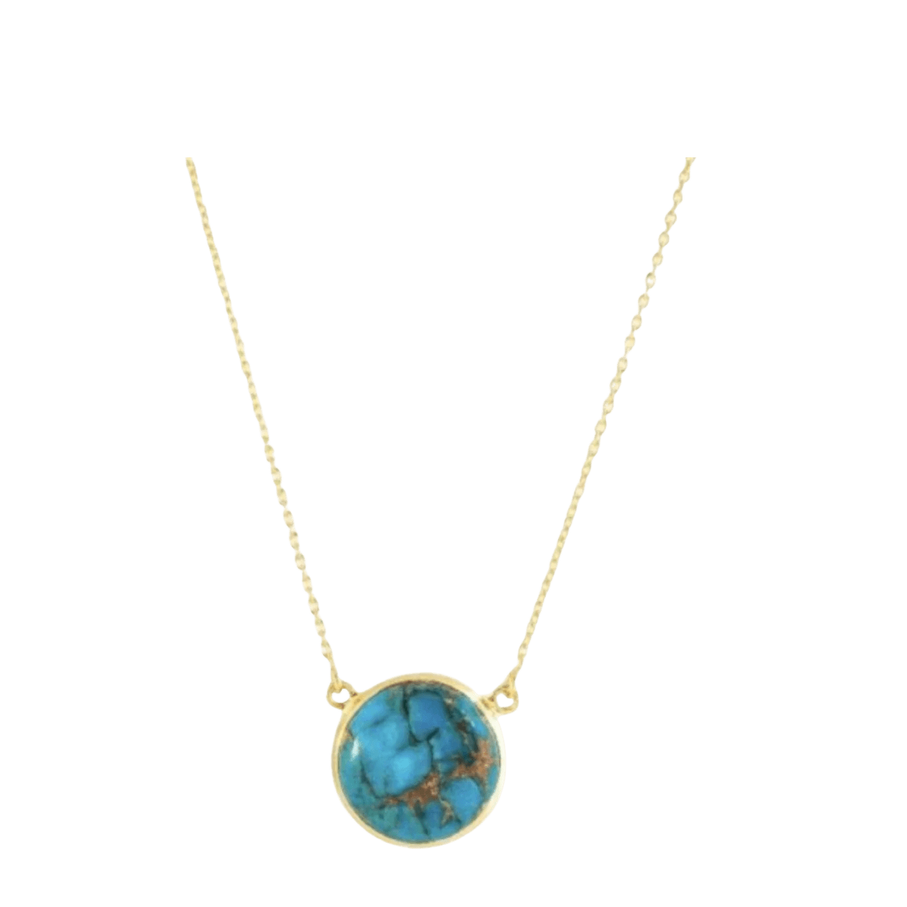 Copper Turquoise Necklace/18k Yellow Gold Vermeil in Copper Turquoise