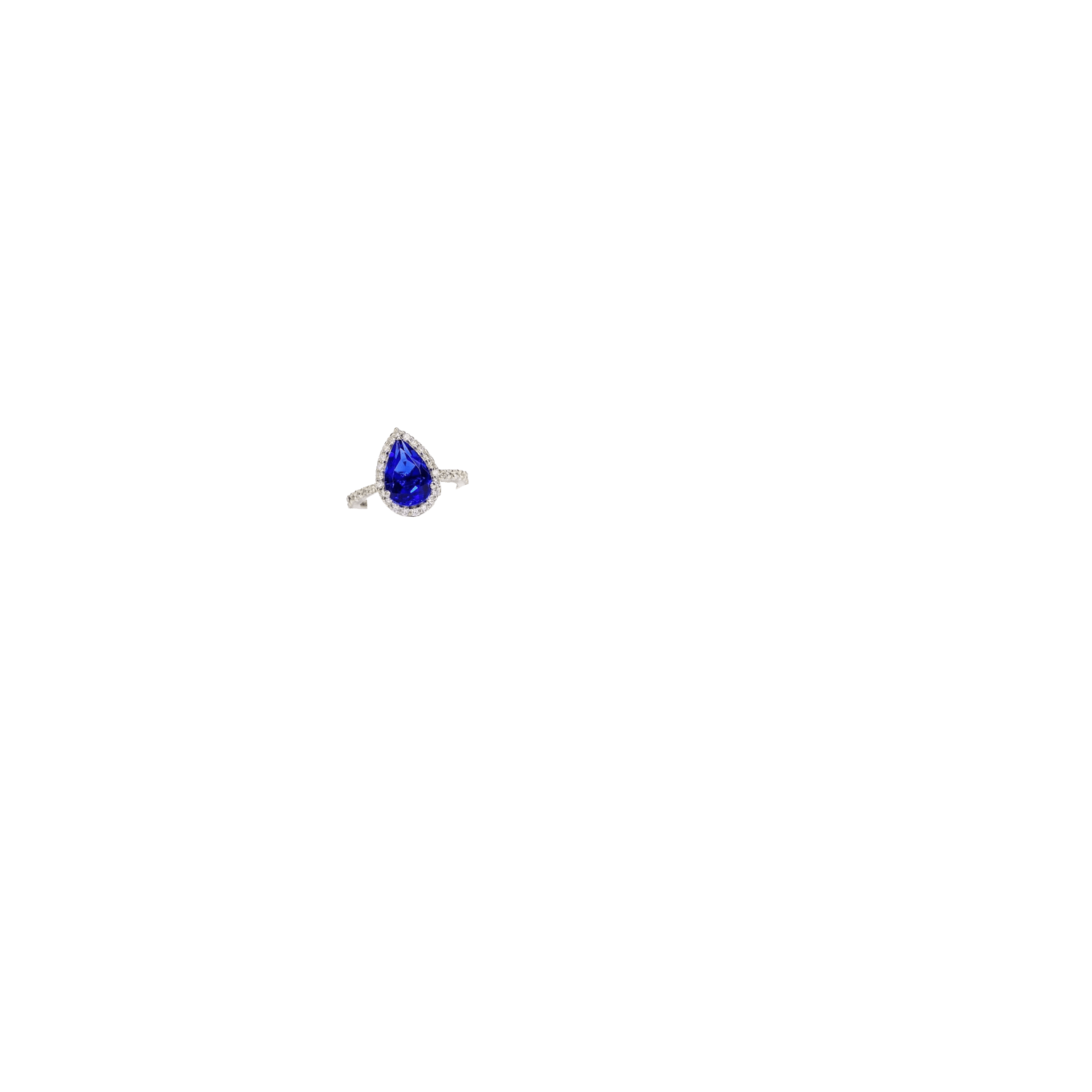 Custom Regal Teardrop Engagement Ring/18k Solid Gold with Tanzanite & Diamonds (Pre-order custom made)