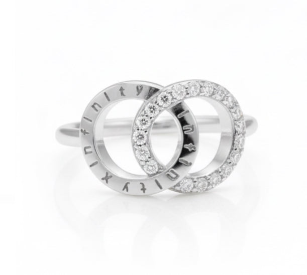 The InfinityXinfinity Ring/18K White Gold Vermeil & Cubic Zirconia - InfinityXInfinity