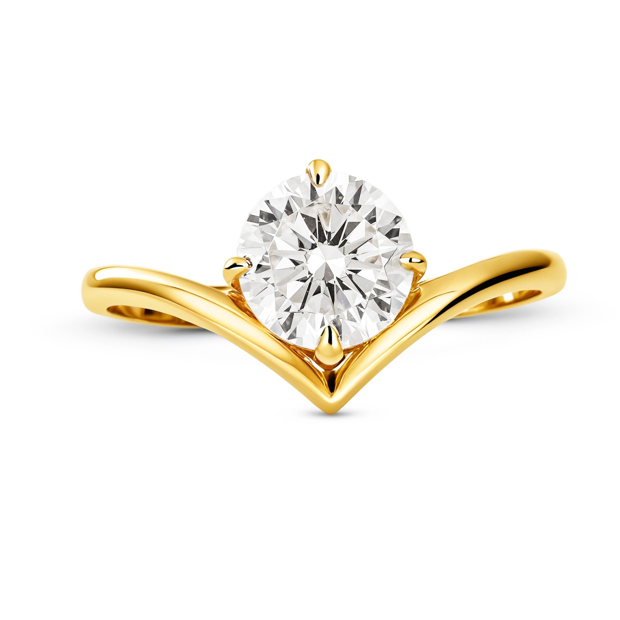 Chevron ring yellow gold vermeil