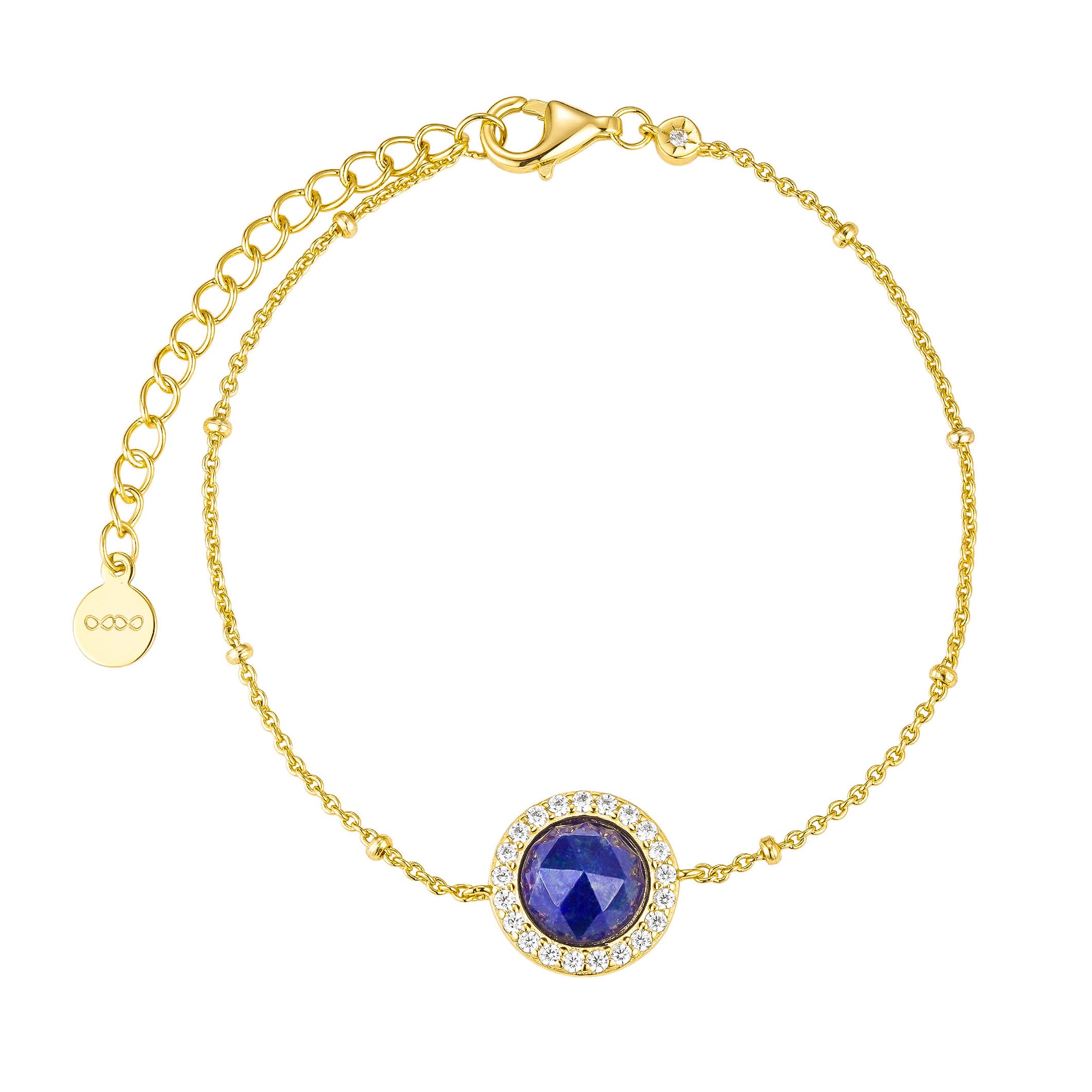 Nebula Halo satellite Bracelet/18K Yellow Gold & Lapis Lazuli - InfinityXInfinity