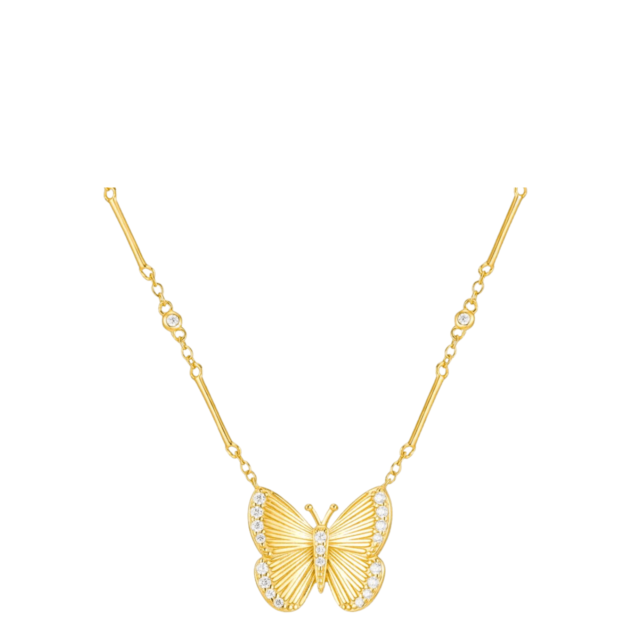 Exquisite Butterfly Necklace/18k Yellow Gold Vermeil & Premium Cubic Zirconia