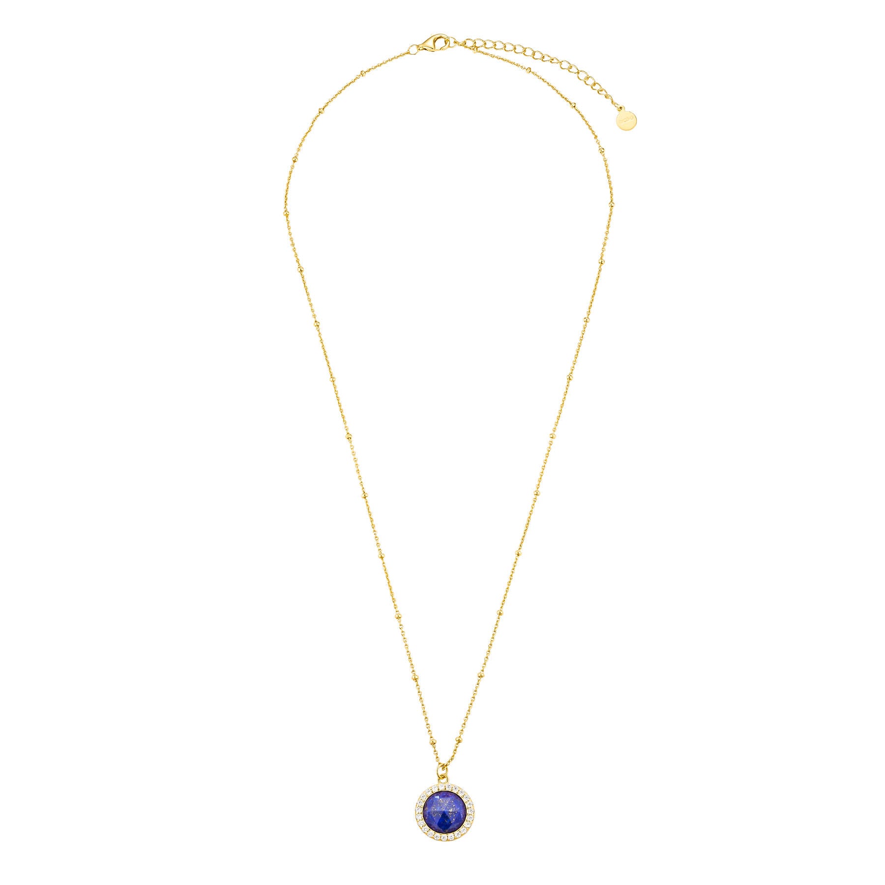 Nebula Halo Satellite Necklace/18K Yellow Gold & Lapis Lazuli - InfinityXInfinity