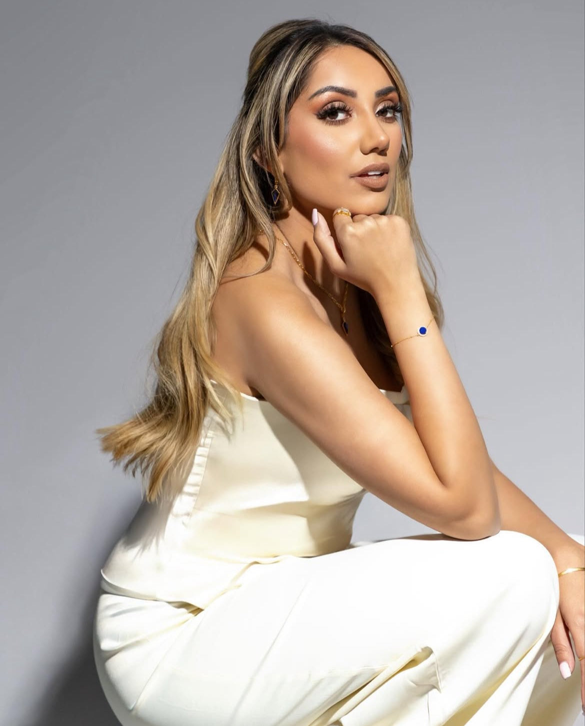 Nebula Halo satellite Bracelet/18K Yellow Gold Vermeil & Lapis Lazuli - InfinityXInfinity