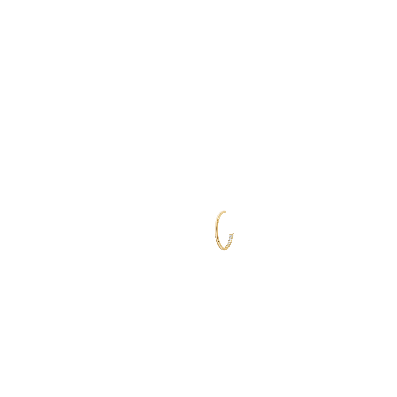 Golden J Hoop Earrings/18K Yellow Gold Vermeil & Premium Cubic Zirconia