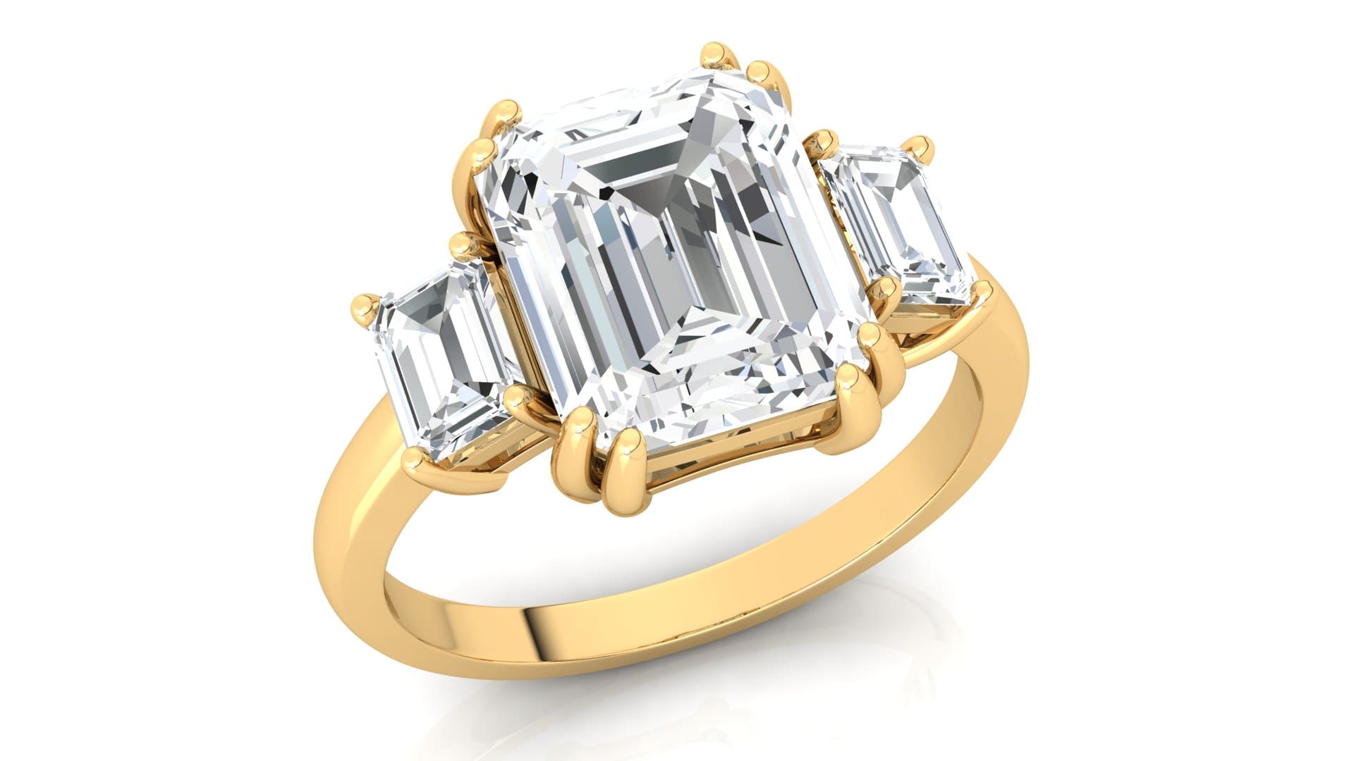 Grandeur Trilogy Promise Ring/18K Yellow Gold & Premium Cubic Zirconia - InfinityXInfinity