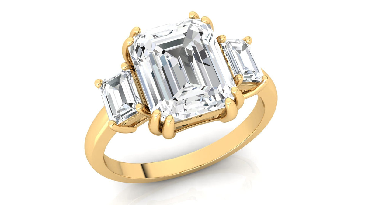 Grandeur Trilogy Promise Ring 18K Yellow Gold Vermeil & Premium Cubic Zirconia