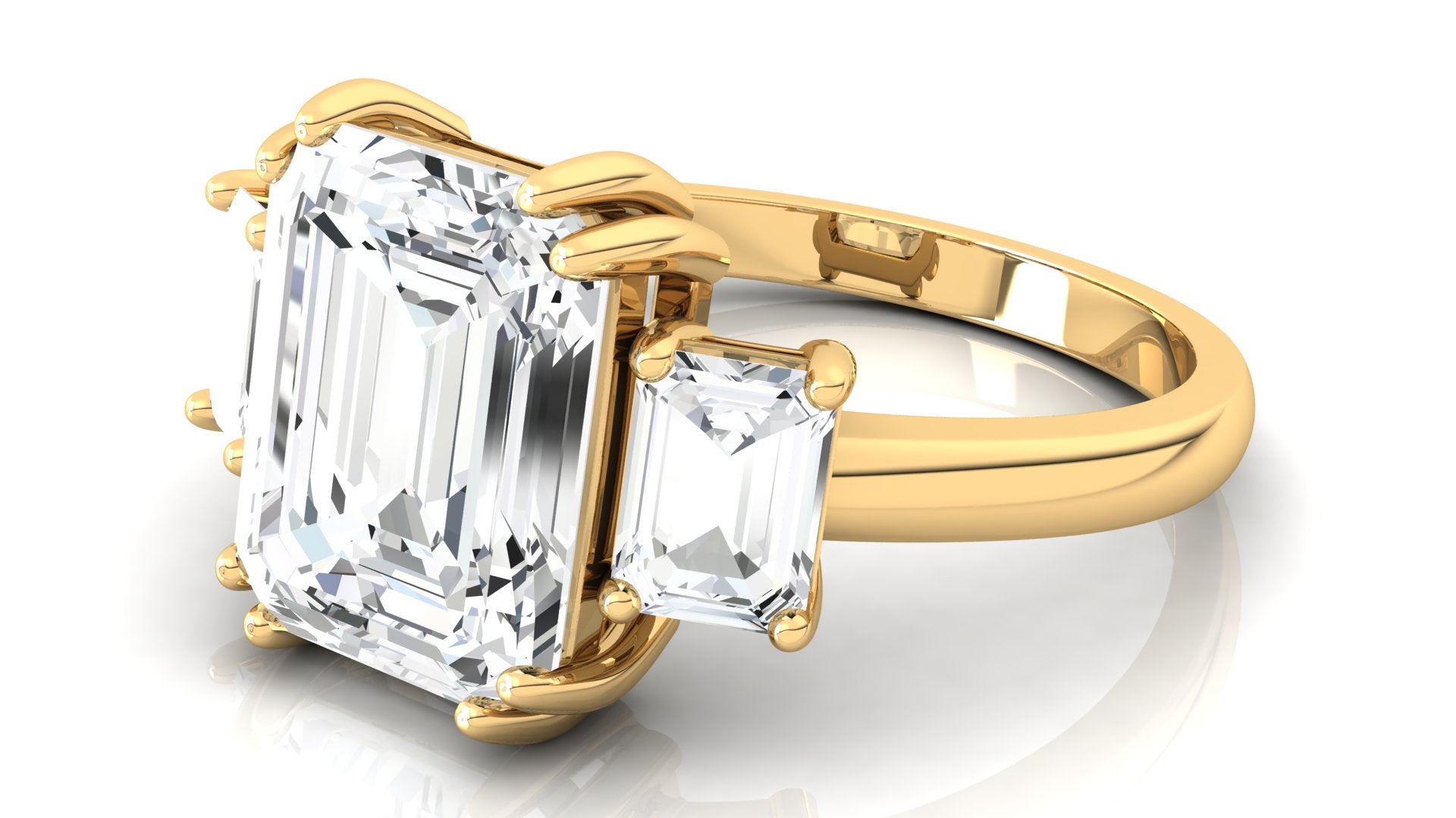 Grandeur Trilogy Promise Ring/18K Yellow Gold & Premium Cubic Zirconia - InfinityXInfinity