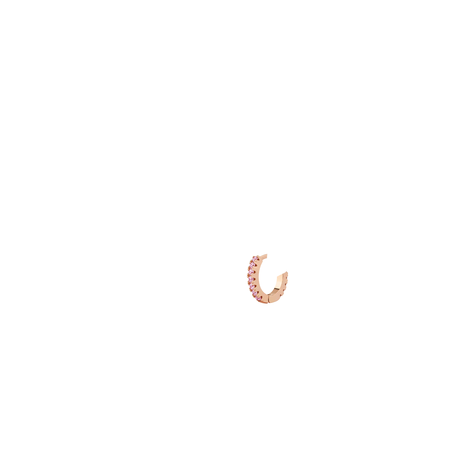 Huggie Earrings/18K Rose Gold Vermeil & Premium Pink Cubic Zirconia
