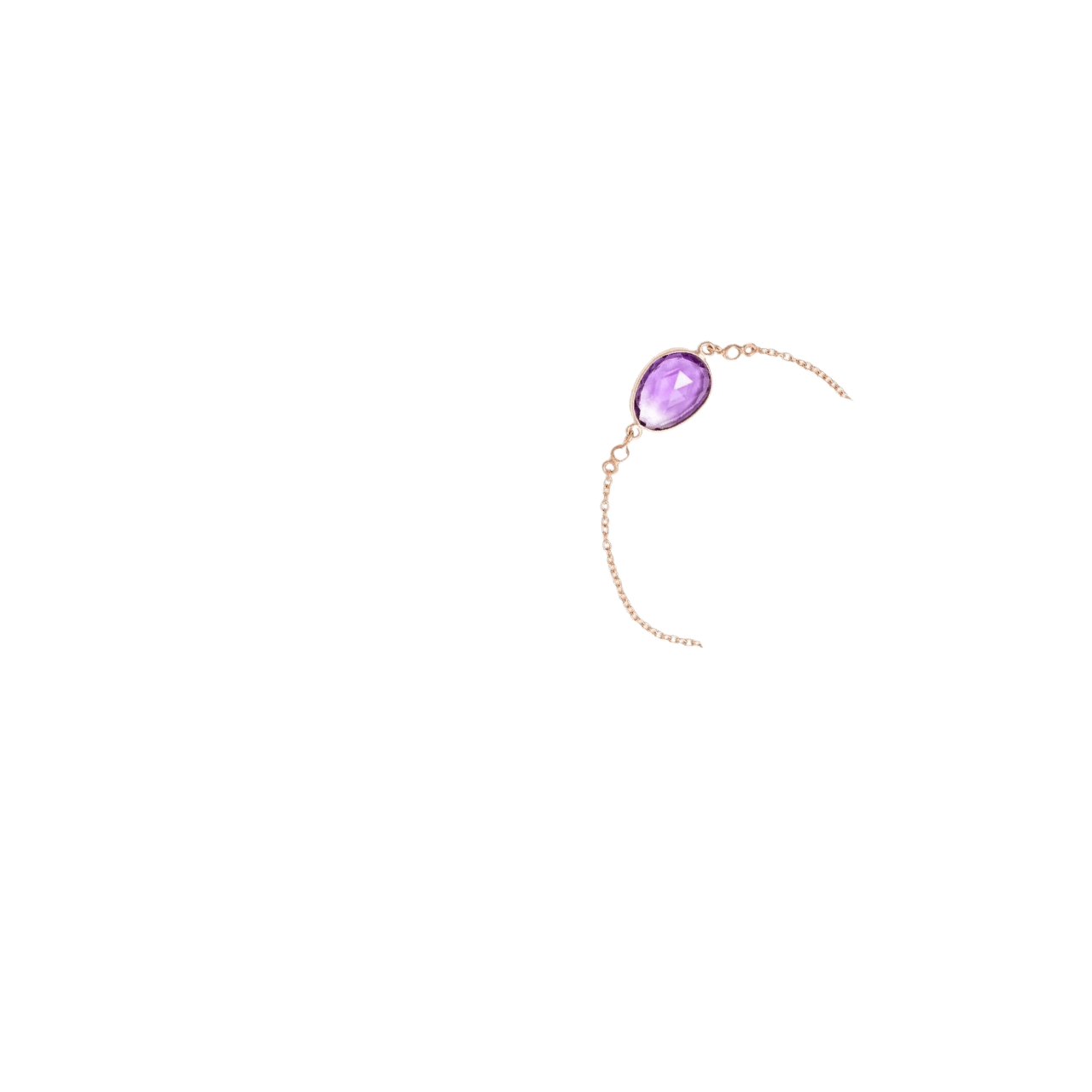 Princess Bracelet/18k Rose Gold with Amethyst & White Topaz