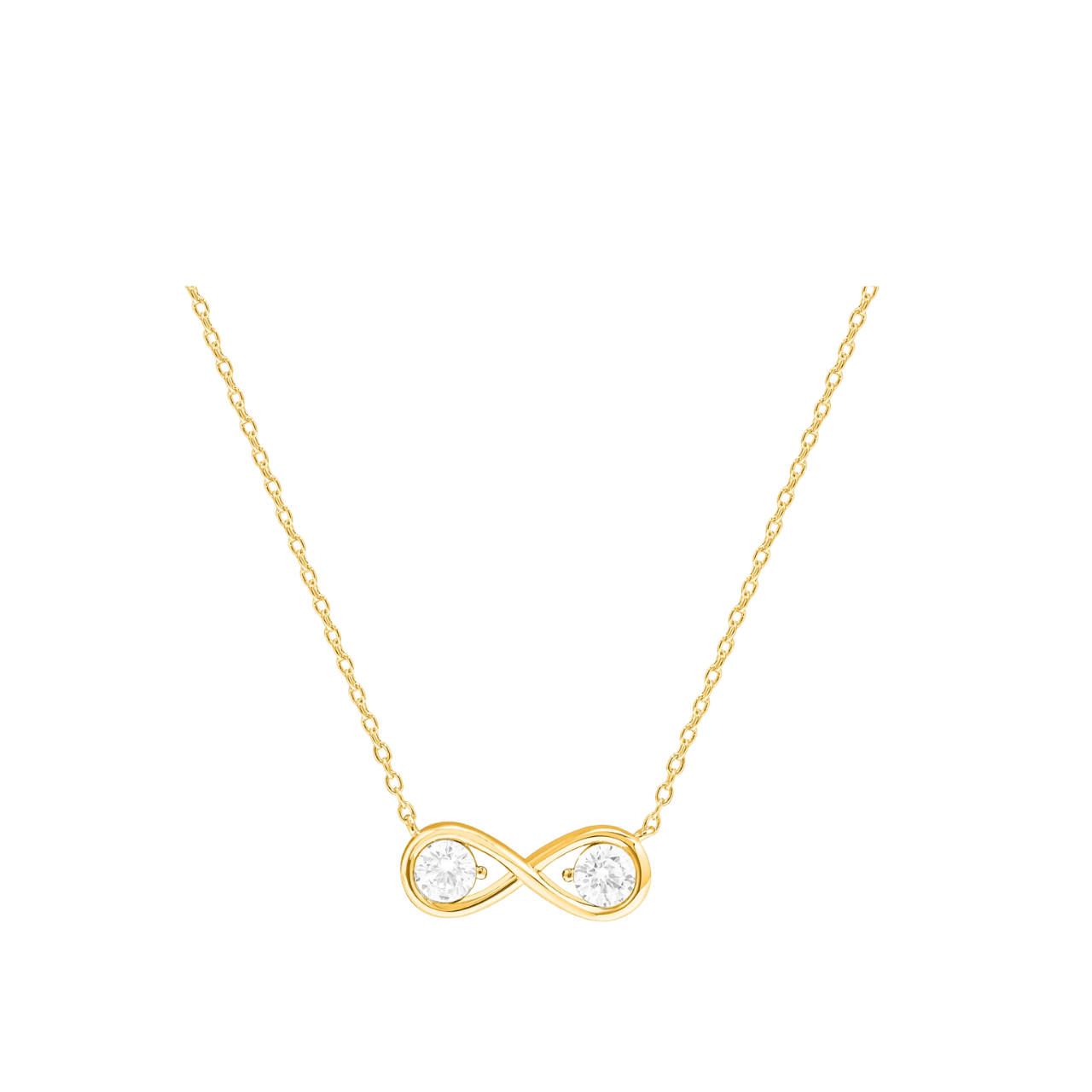 Infinity Necklace/18K Yellow Gold Vermeil & Cubic Zirconia