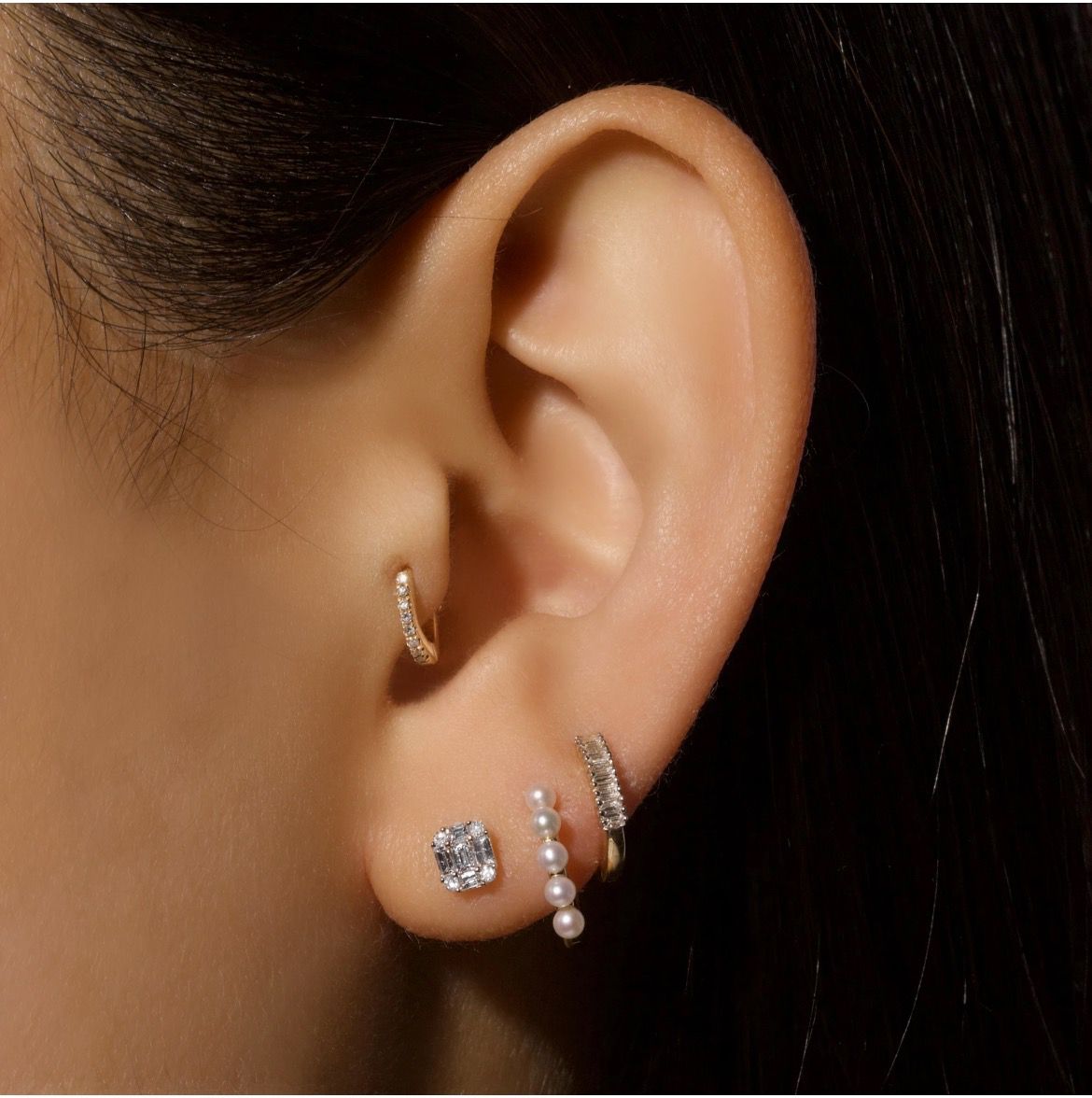 Infusion stud earrings 18K Yellow Gold and Cubic Zirconia