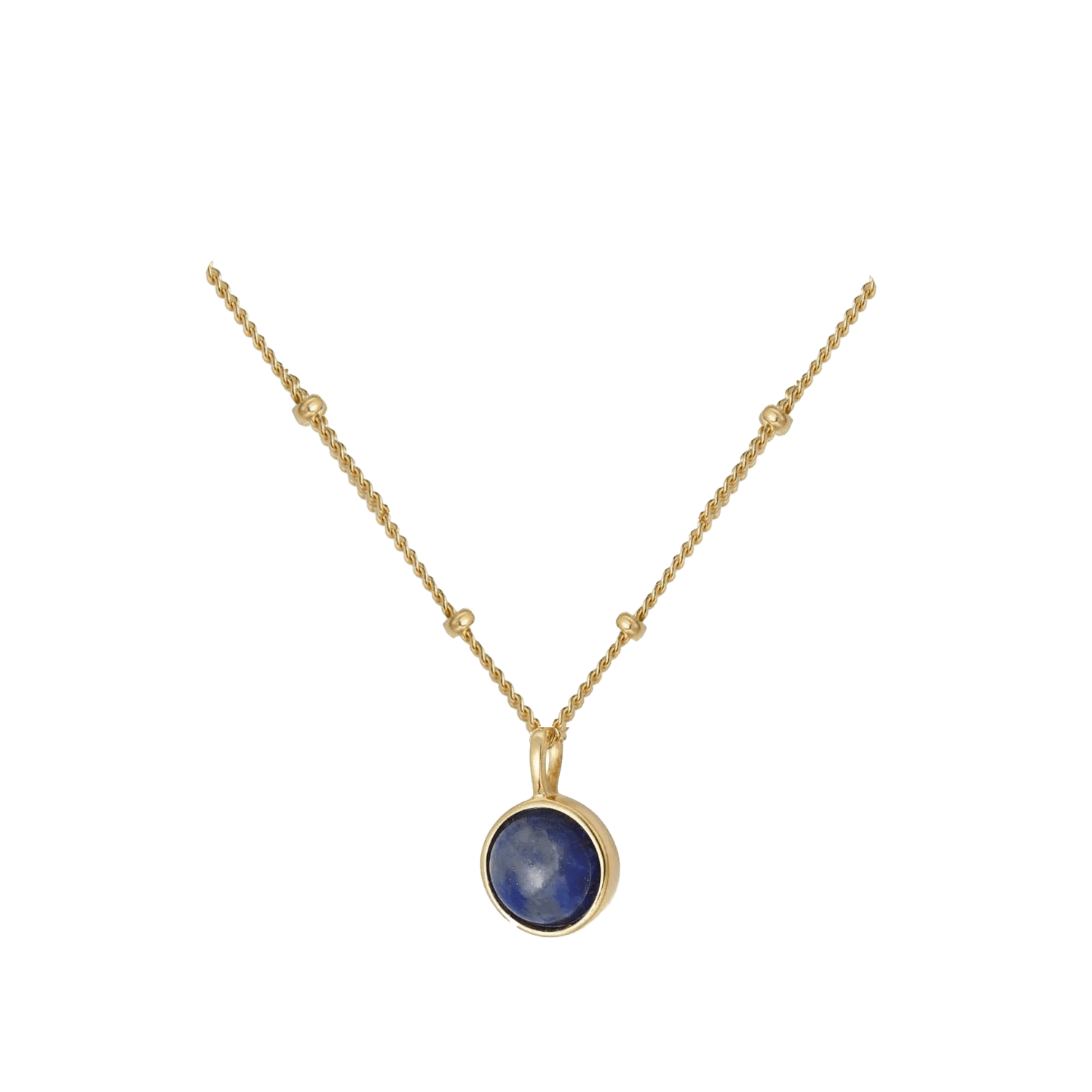 Nebula Satellite Necklace/18K Yellow Gold Vermeil & Lapis Lazuli