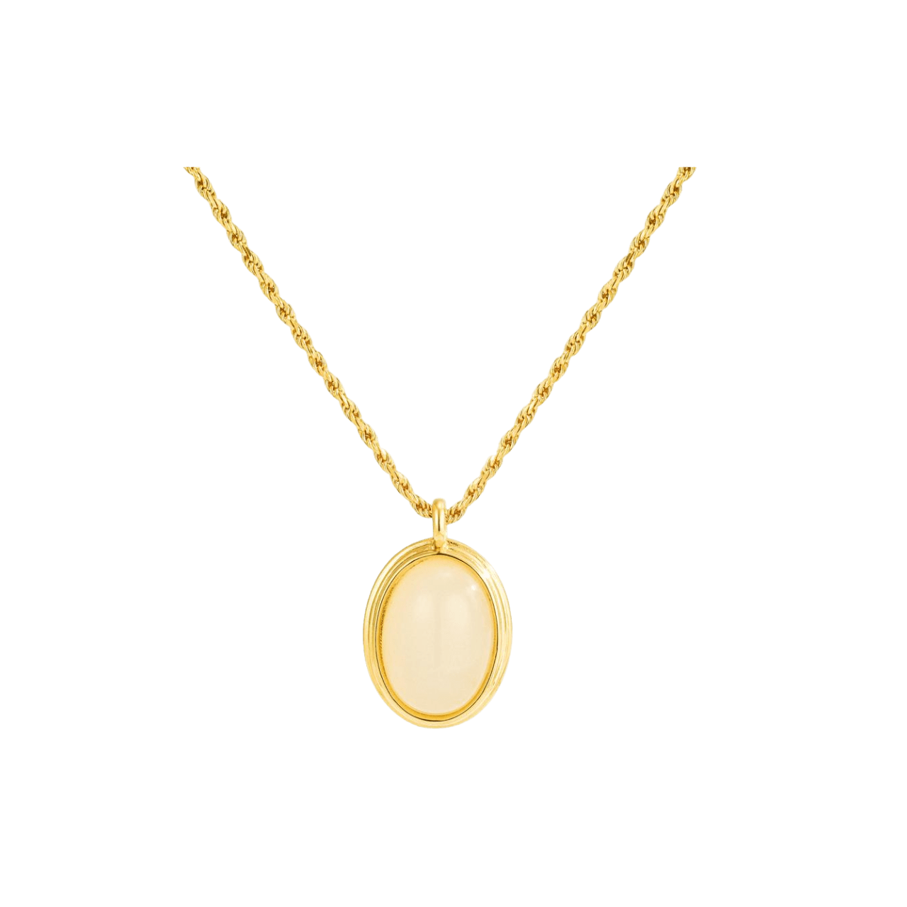 Opulent Charm Twisted Rope Necklace/18k Yellow Gold Vermeil & Cymophane
