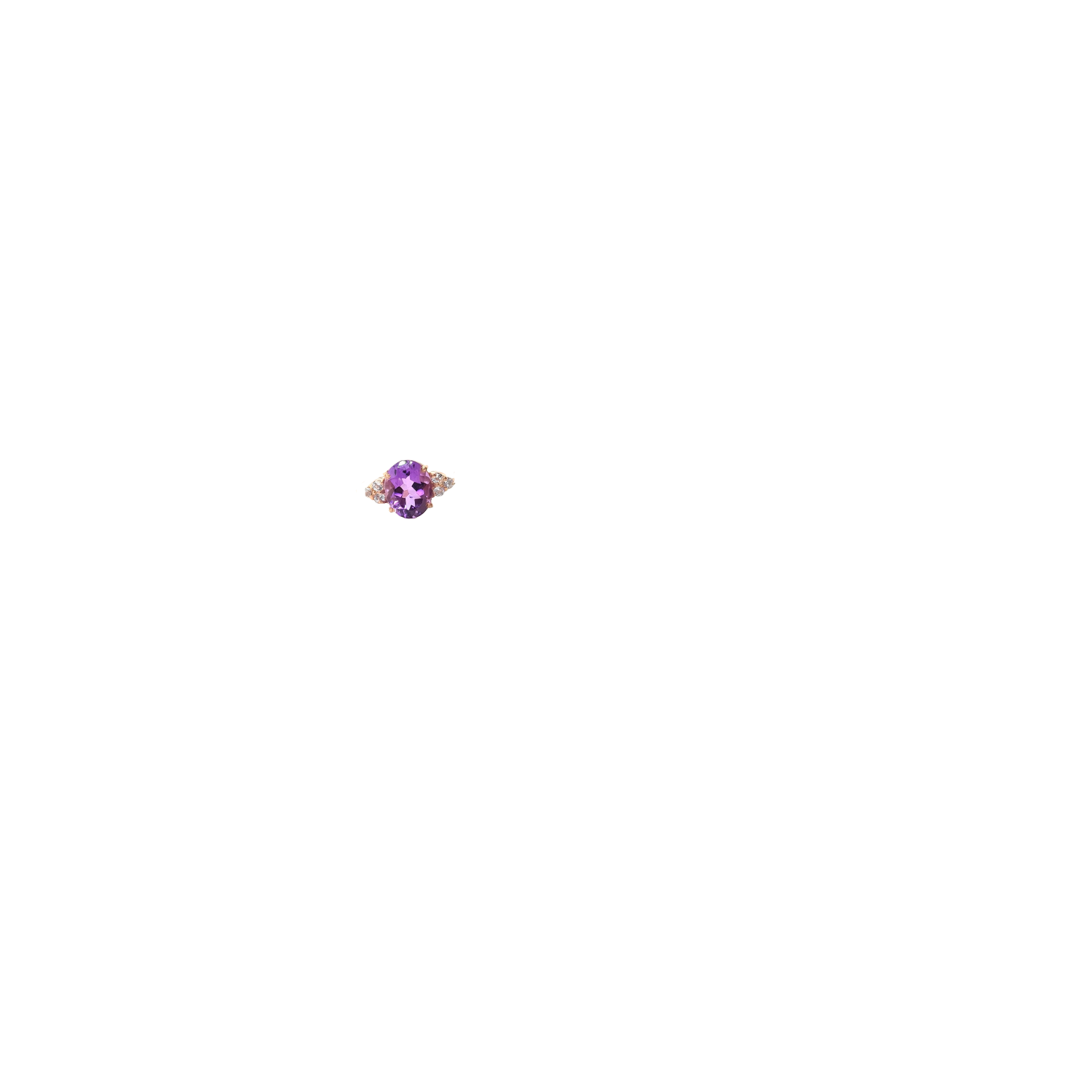 The Princess Ring/18k Rose Gold Vermeil Amethyst & White Topaz
