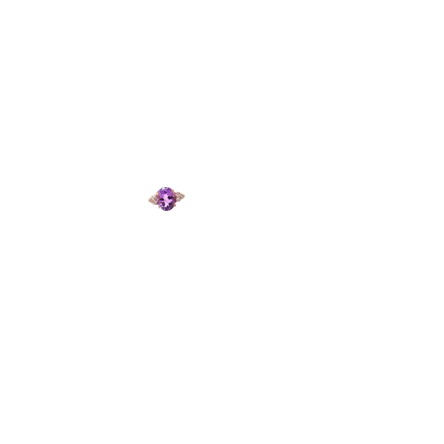 The Princess Ring/18k Yellow Gold Vermeil Amethyst & White Topaz