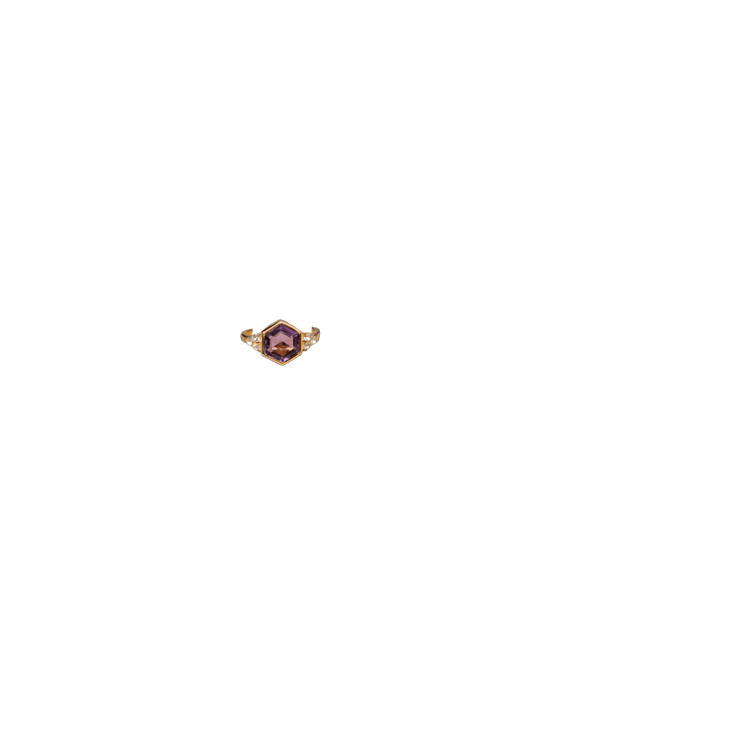 The Venus Ring/18k Yellow Gold Vermeil Purple Amethyst & White Topaz
