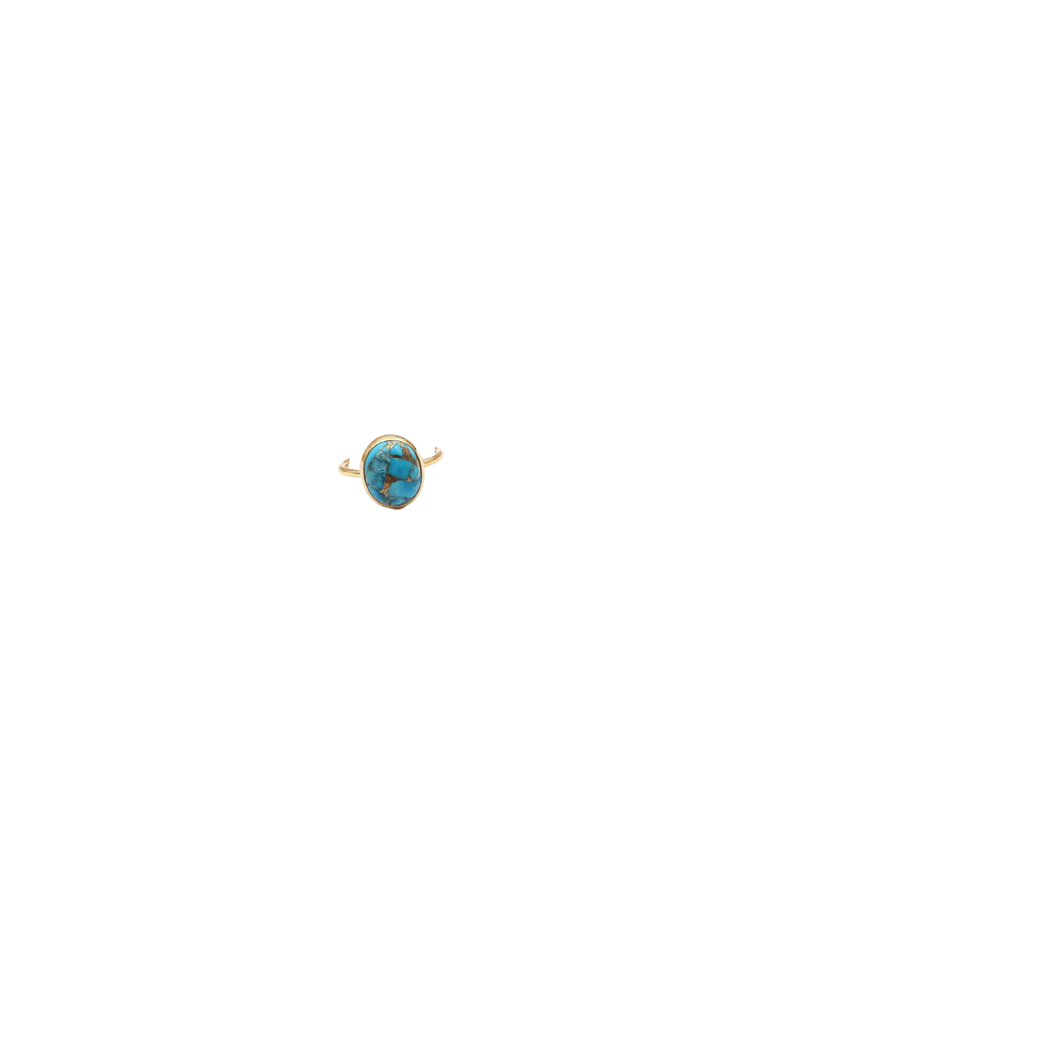 The XL Copper Turquoise Ring/18k Yellow Gold Vermeil in Copper Turquoise
