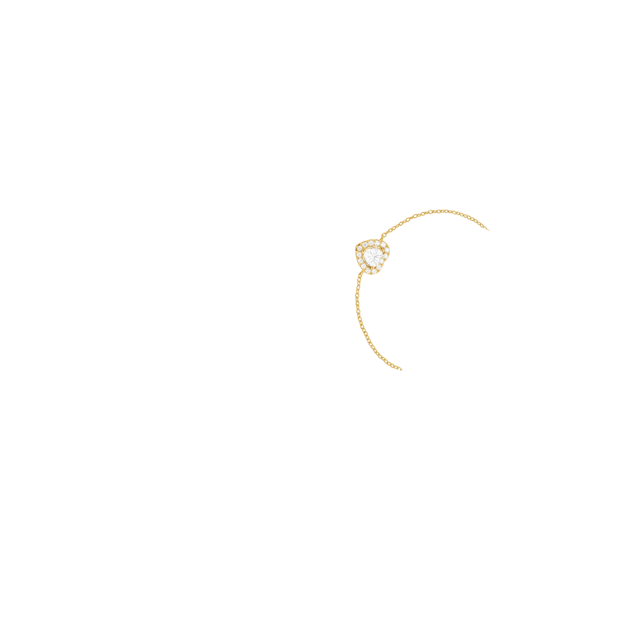 2 Carat Halo Heart Bracelet/18K Yellow Gold Vermeil & Cubic Zirconia