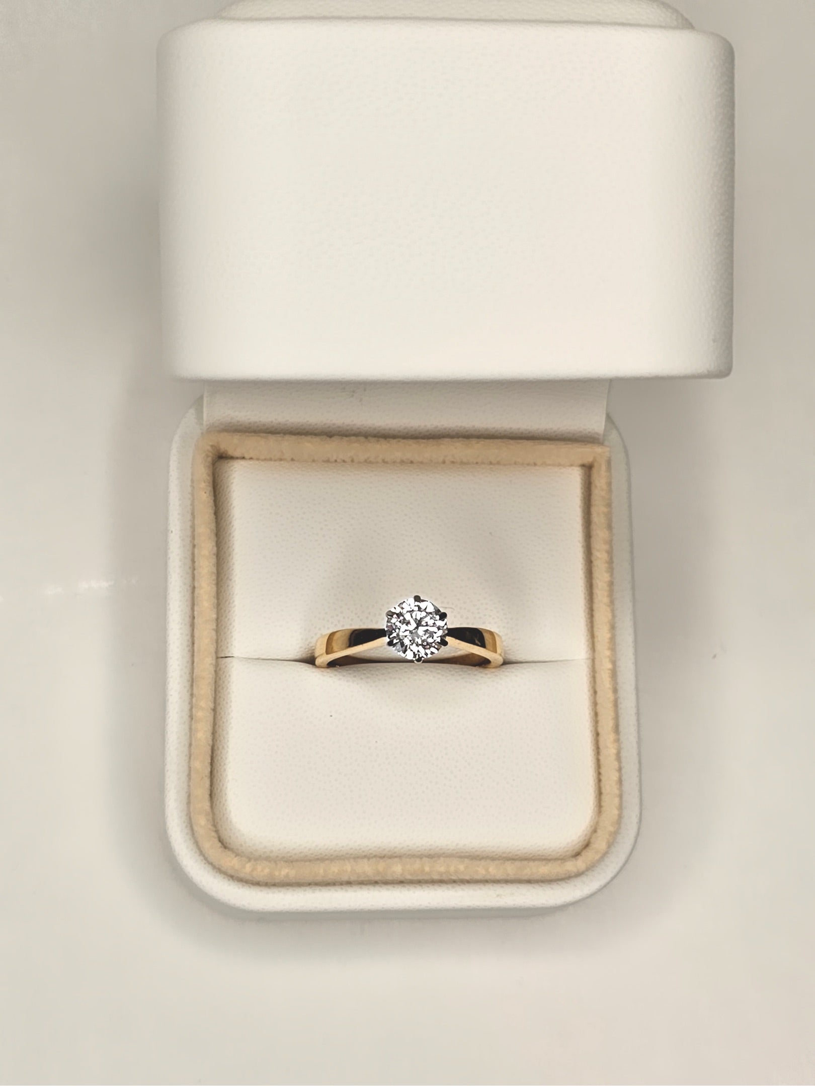1 Carat VVS Diamond Engagement Ring/18k Solid Yellow Gold Premium Diamonds - InfinityXInfinity