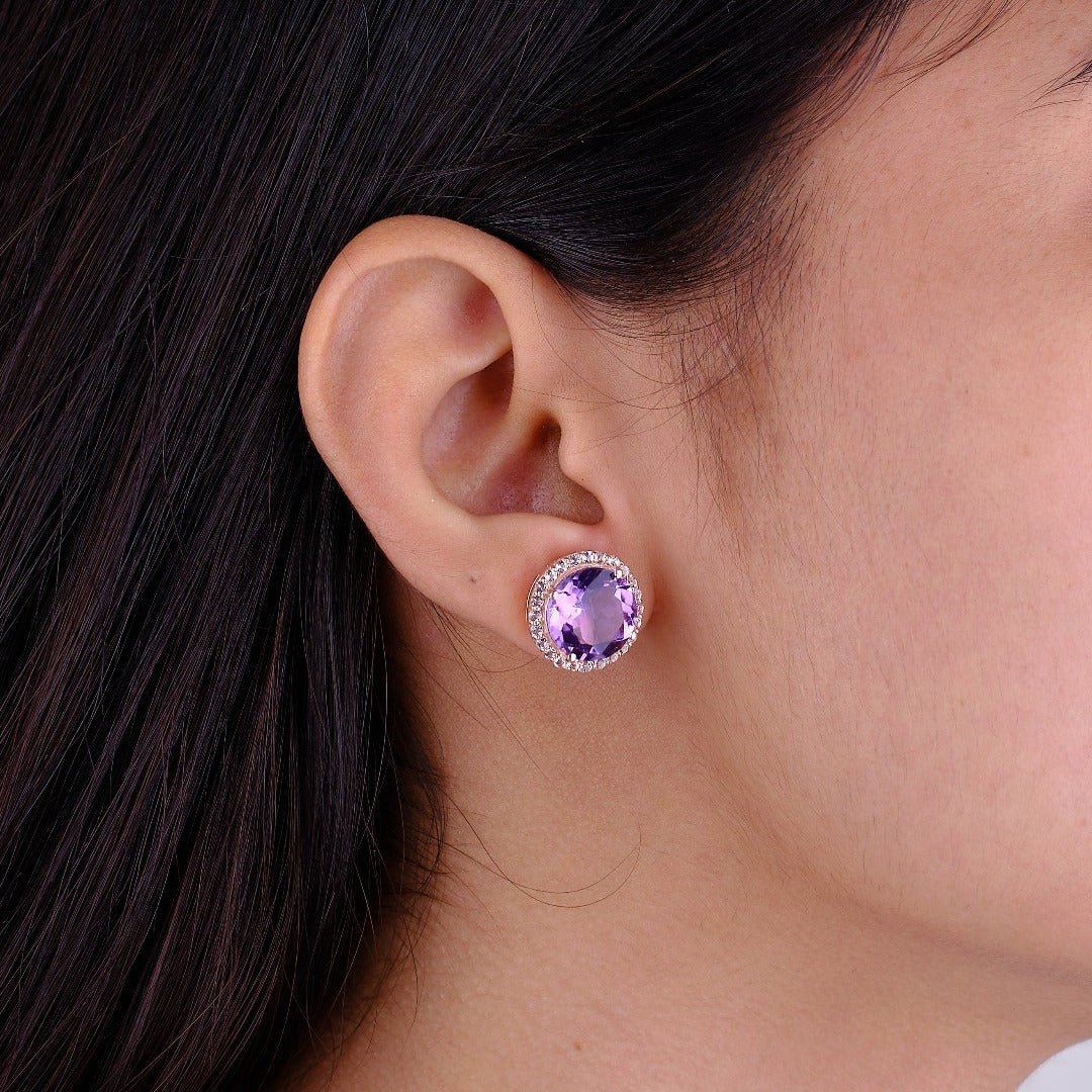 amethyst stud earrings