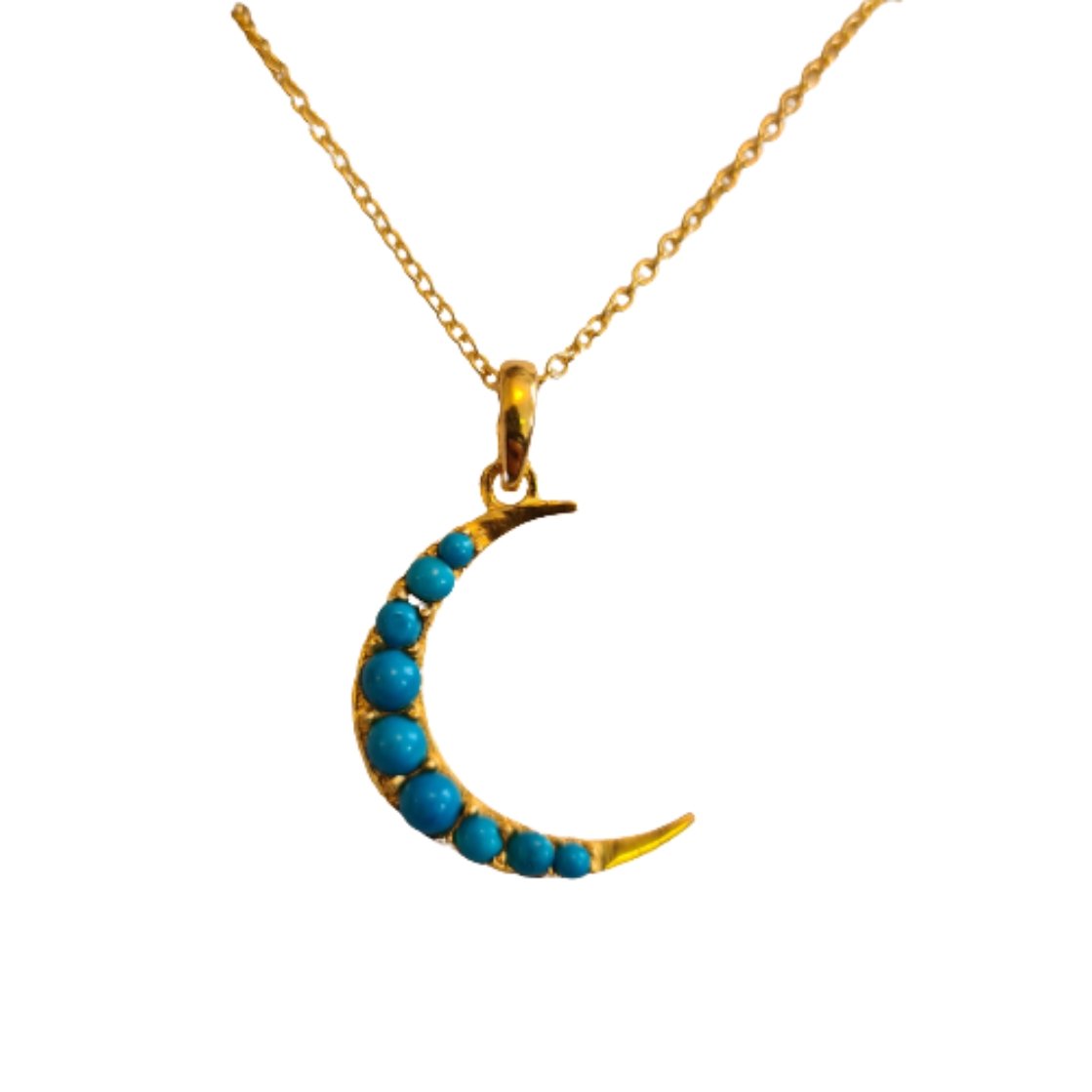 Turquoise crescent moon necklace