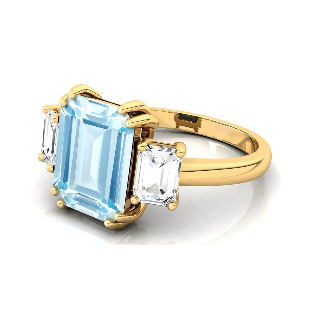 buy Aquamarine and diamond ring