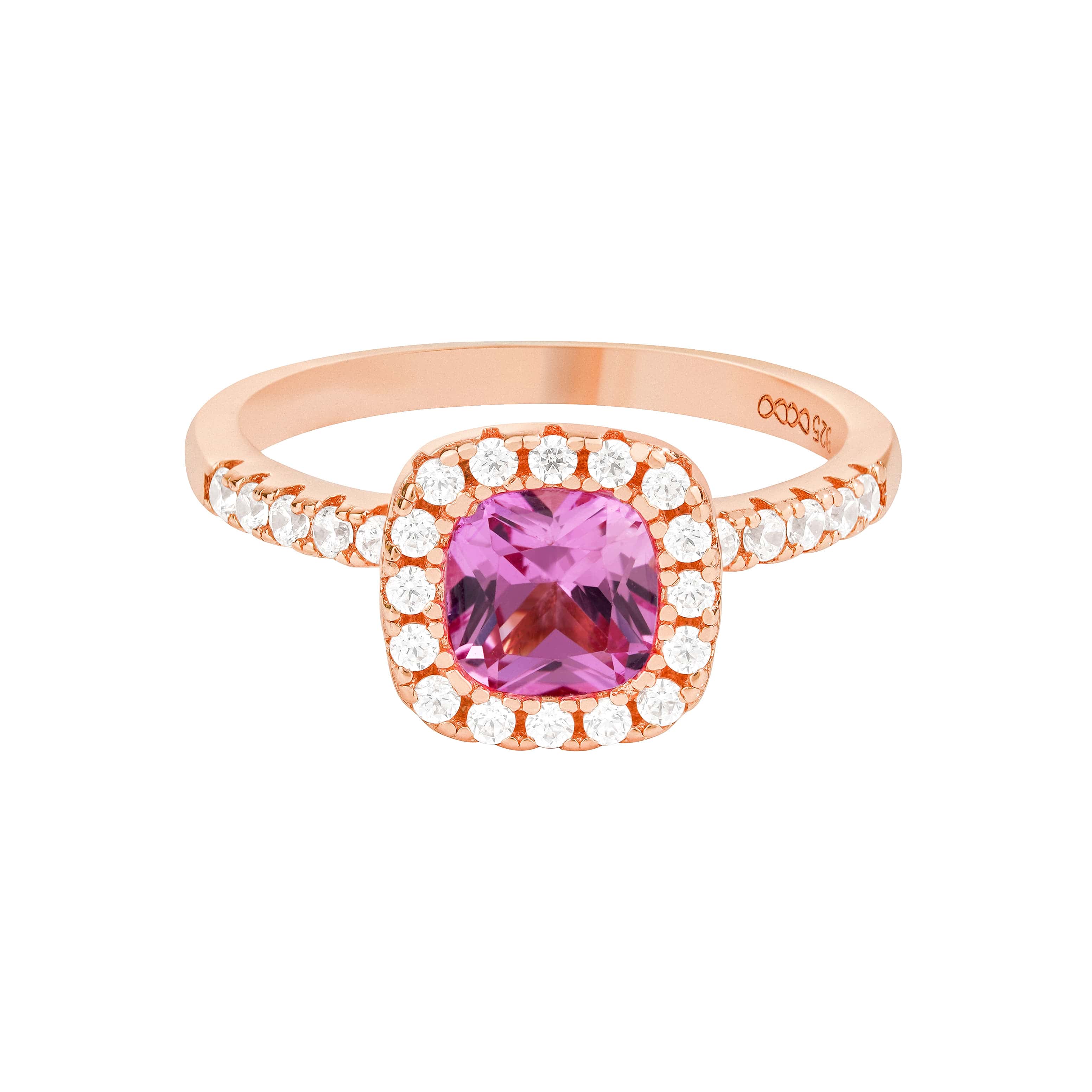 Amore Rosalina Promise Ring 18K Rose Gold Vermeil & Cubic Zirconia