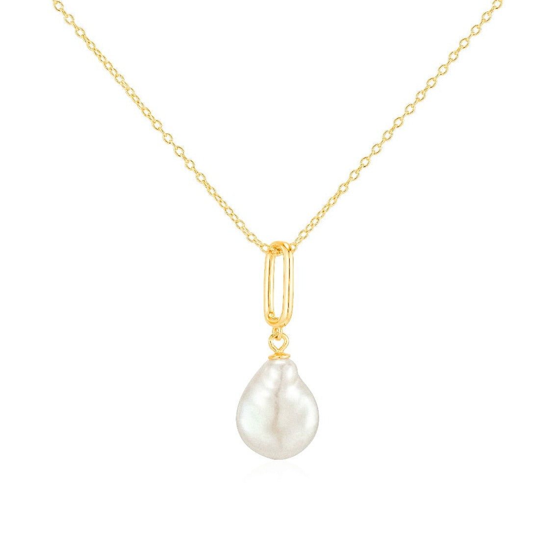 baroque pearl necklace 18k yellow gold