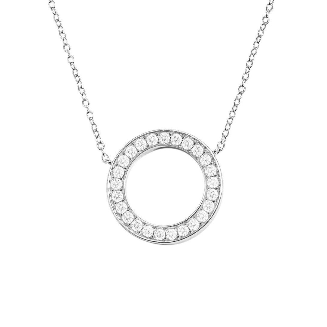 circle necklace white gold