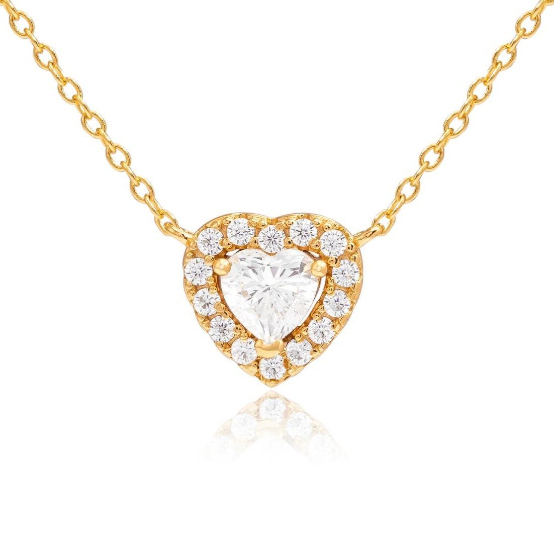Heart necklace yellow gold