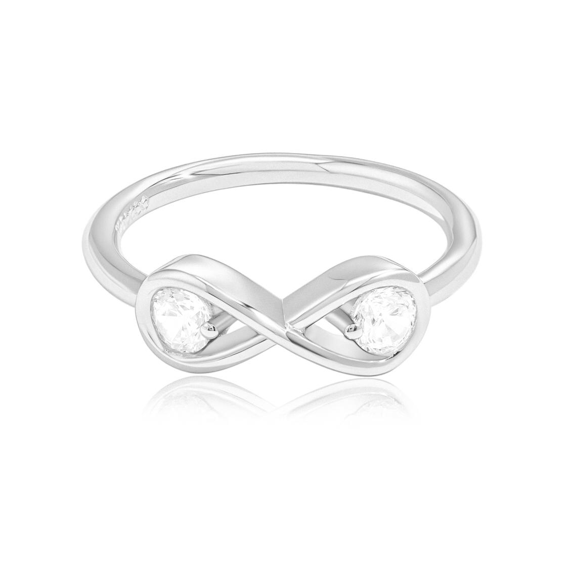 Infinity Ring 18K White Gold Vermeil & Cubic Zirconia