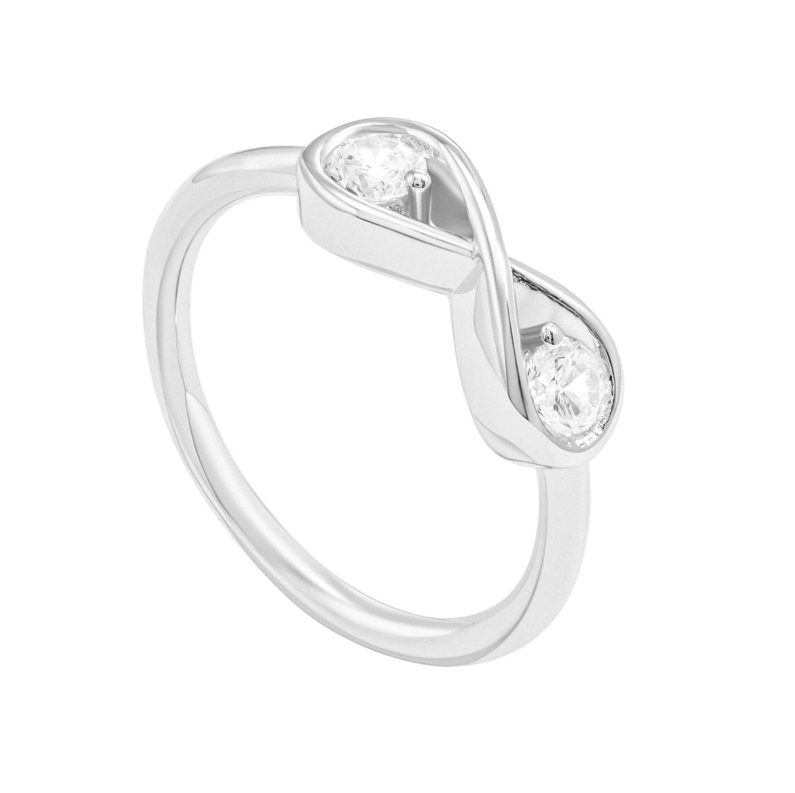 Infinity Ring/18K White Gold & Cubic Zirconia - InfinityXInfinity