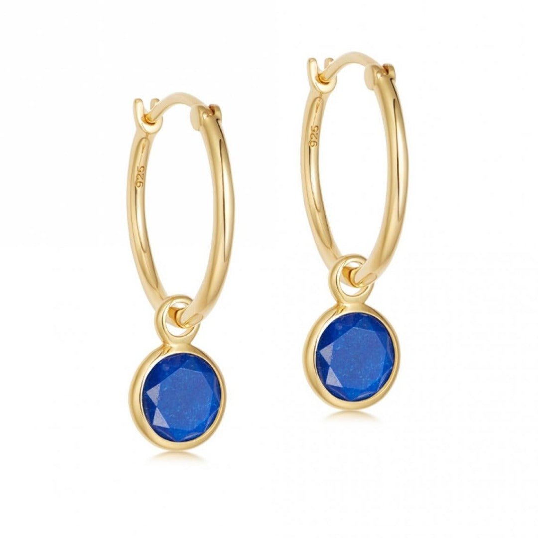 Nebula Hoop Earrings 18K Yellow Gold Vermeil & Lapis Lazuli