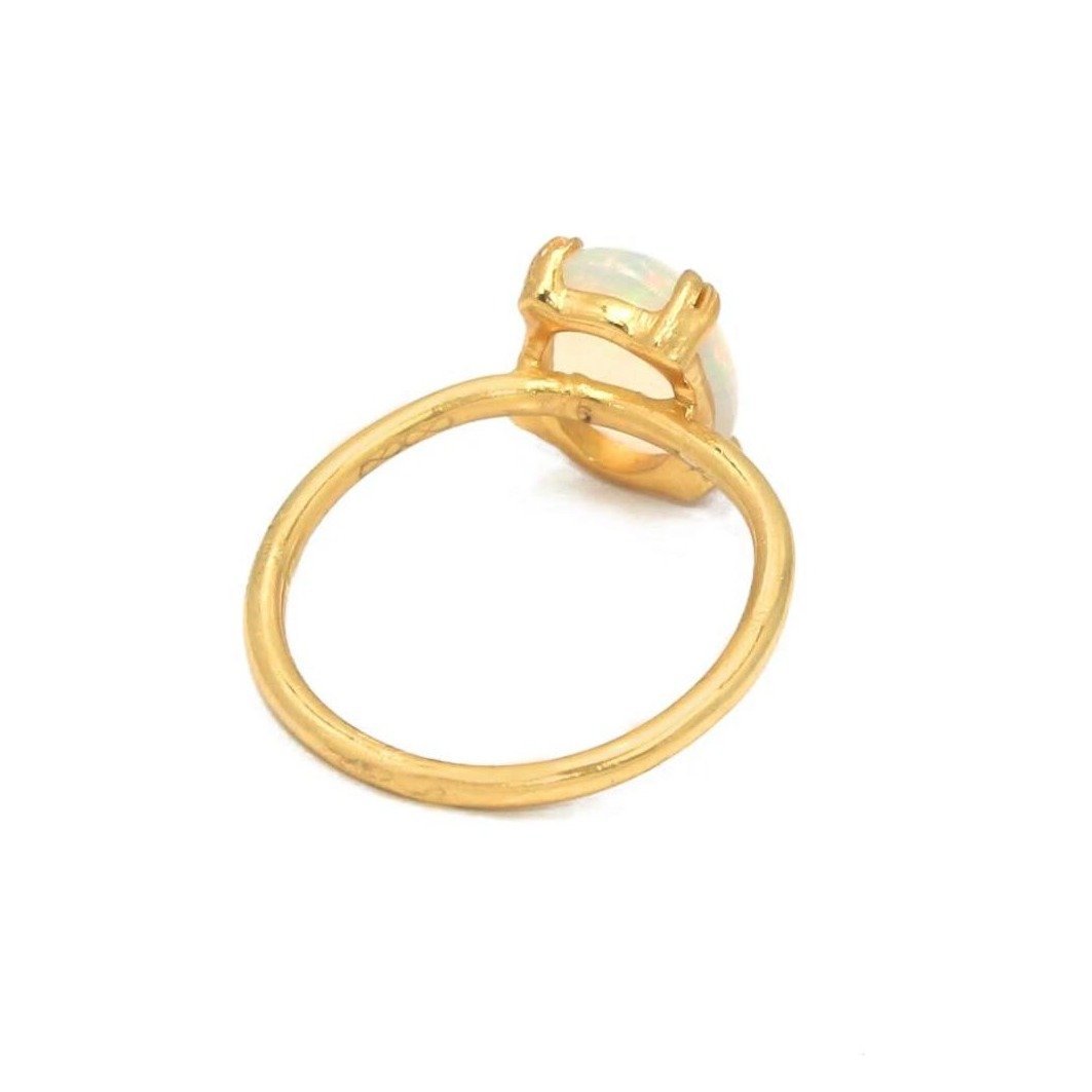 Fire Red Opal Ring/18k Yellow Gold Vermeil - infinityXinfinity.co.uk