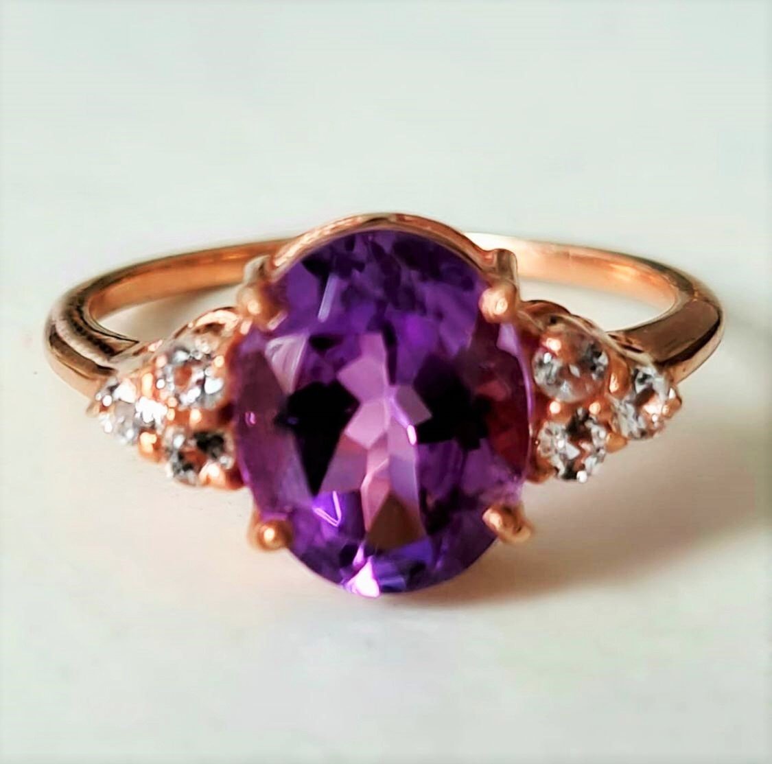 amethyst rings 18k rose gold