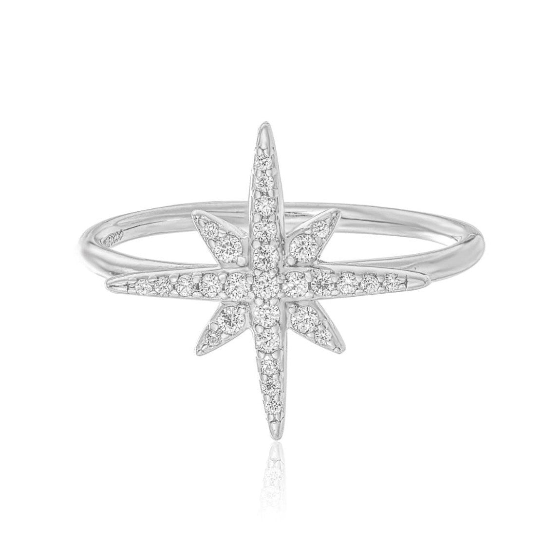 Starburst Ring/18K White Gold & Cubic Zirconia - infinityXinfinity.co.uk