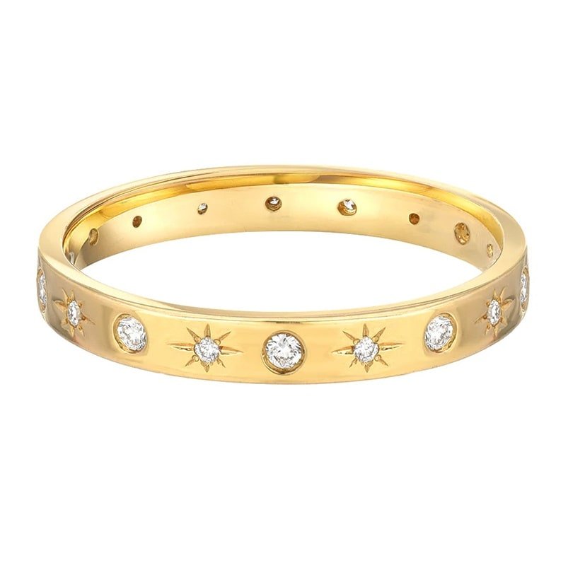 Stargaze yellow gold ring