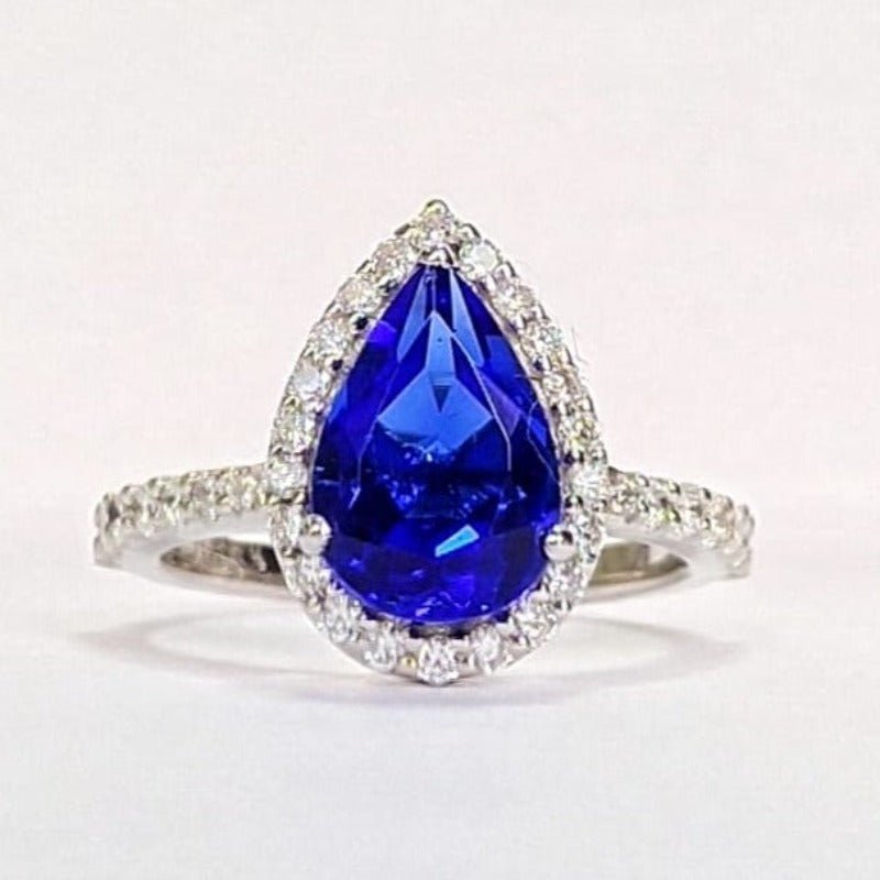 Tanzanite and Diamond Engagement Ring