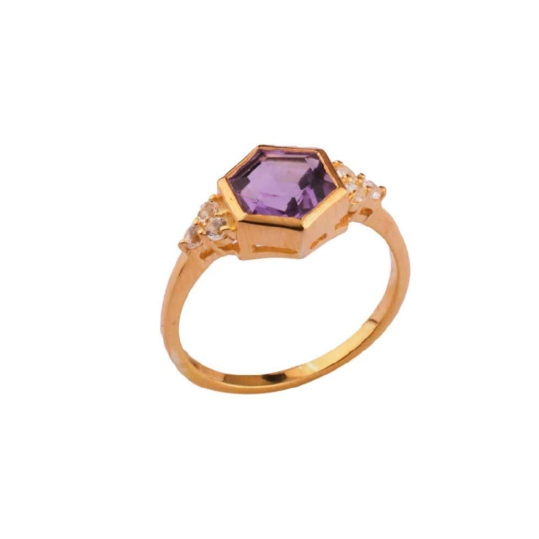 buy amethyst 18k gold ring