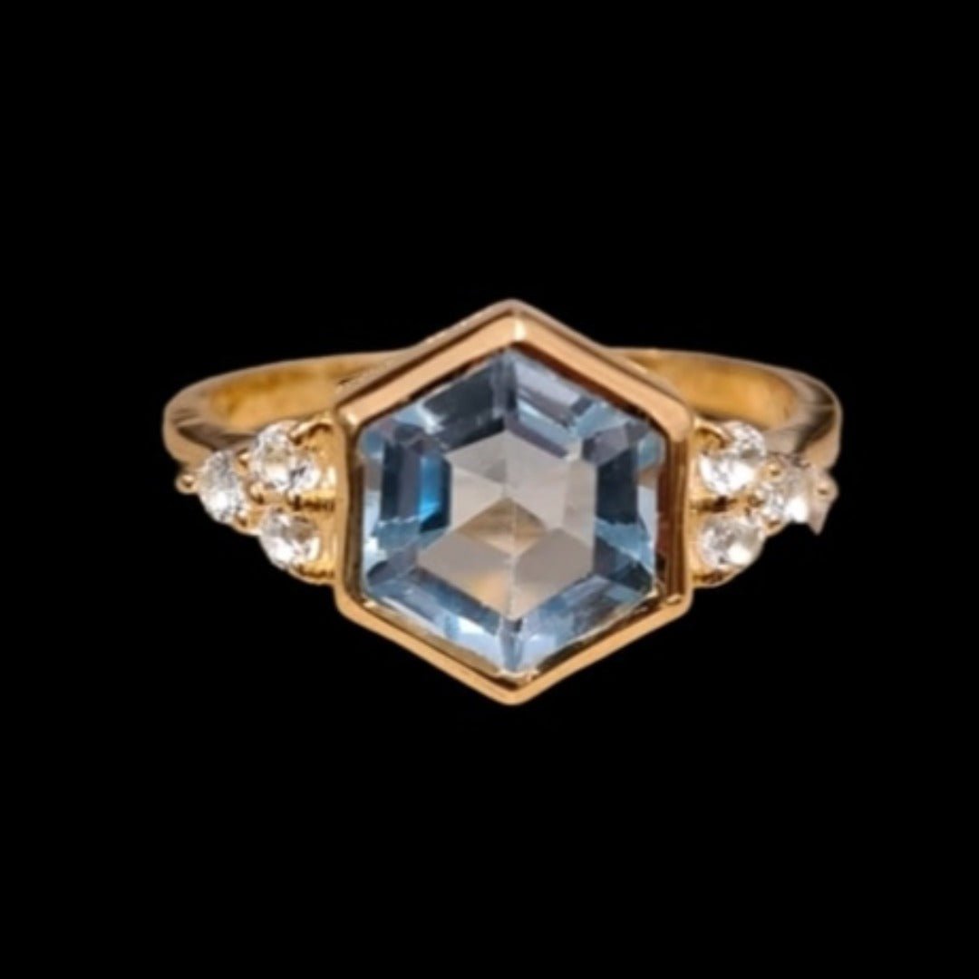 Buy Blue Topaz Hexagon ring