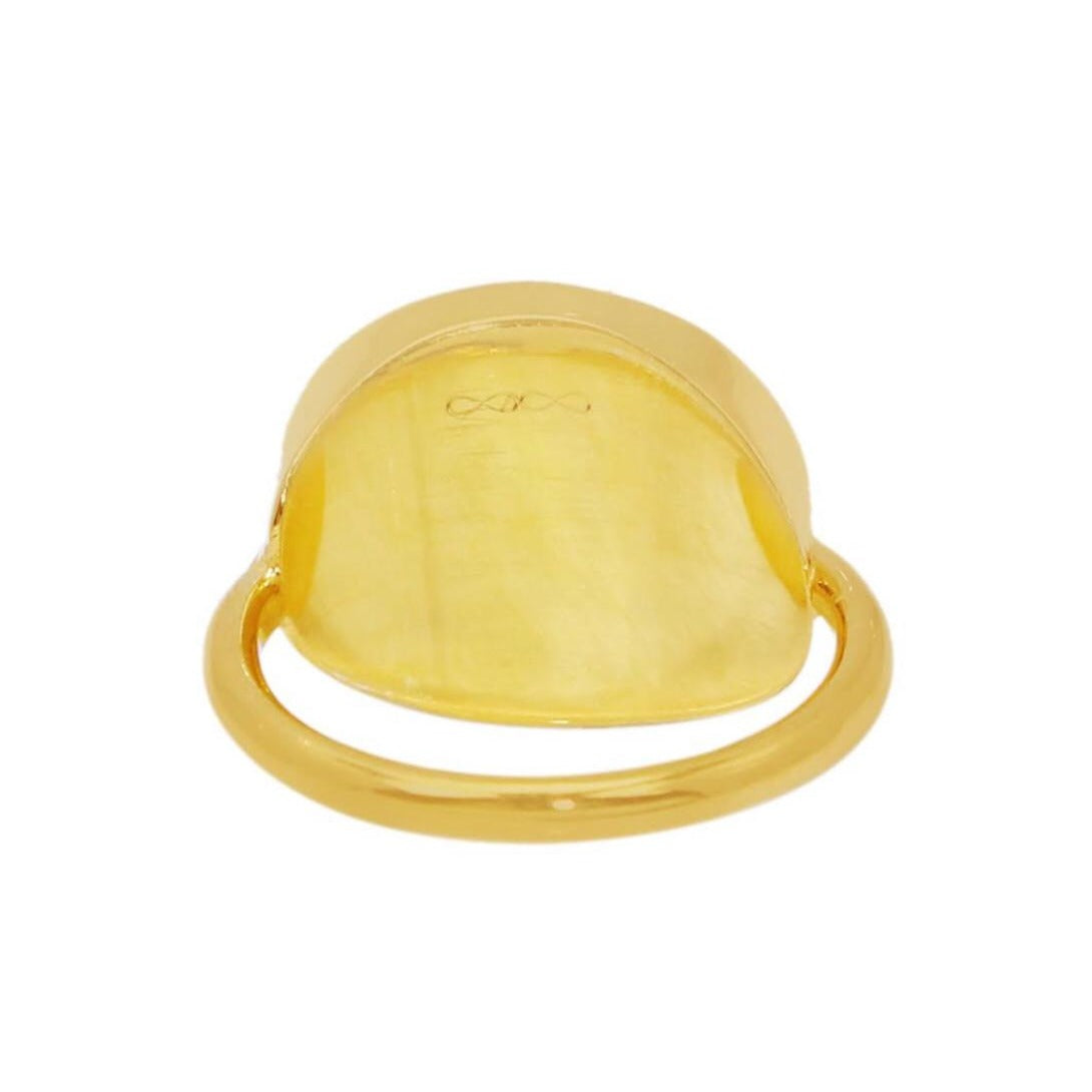 Green Onyx Ring/18k Yellow gold Vermeil - infinityXinfinity.co.uk