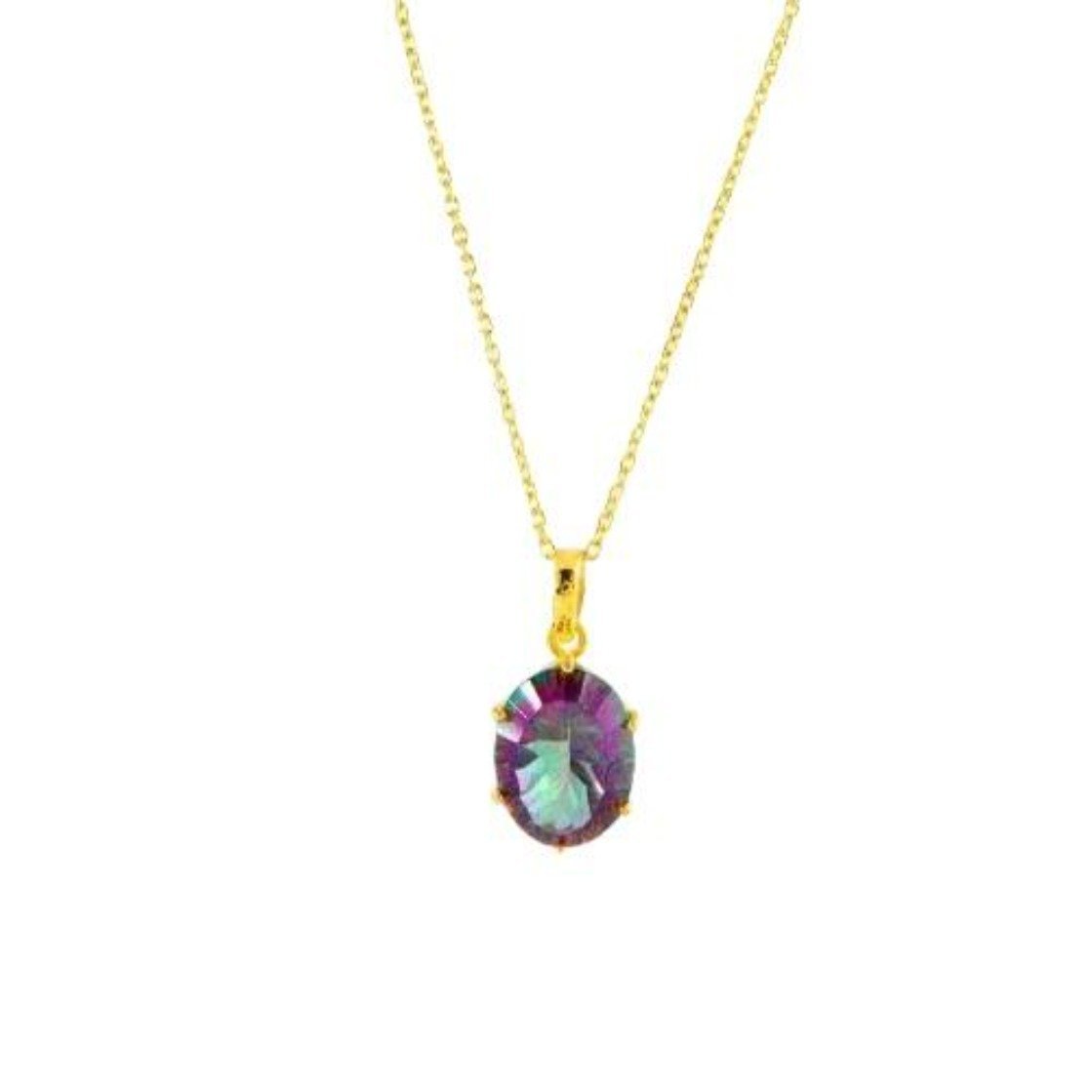 Universe Necklace 18k Yellow Gold Vermeil & Mystic Topaz